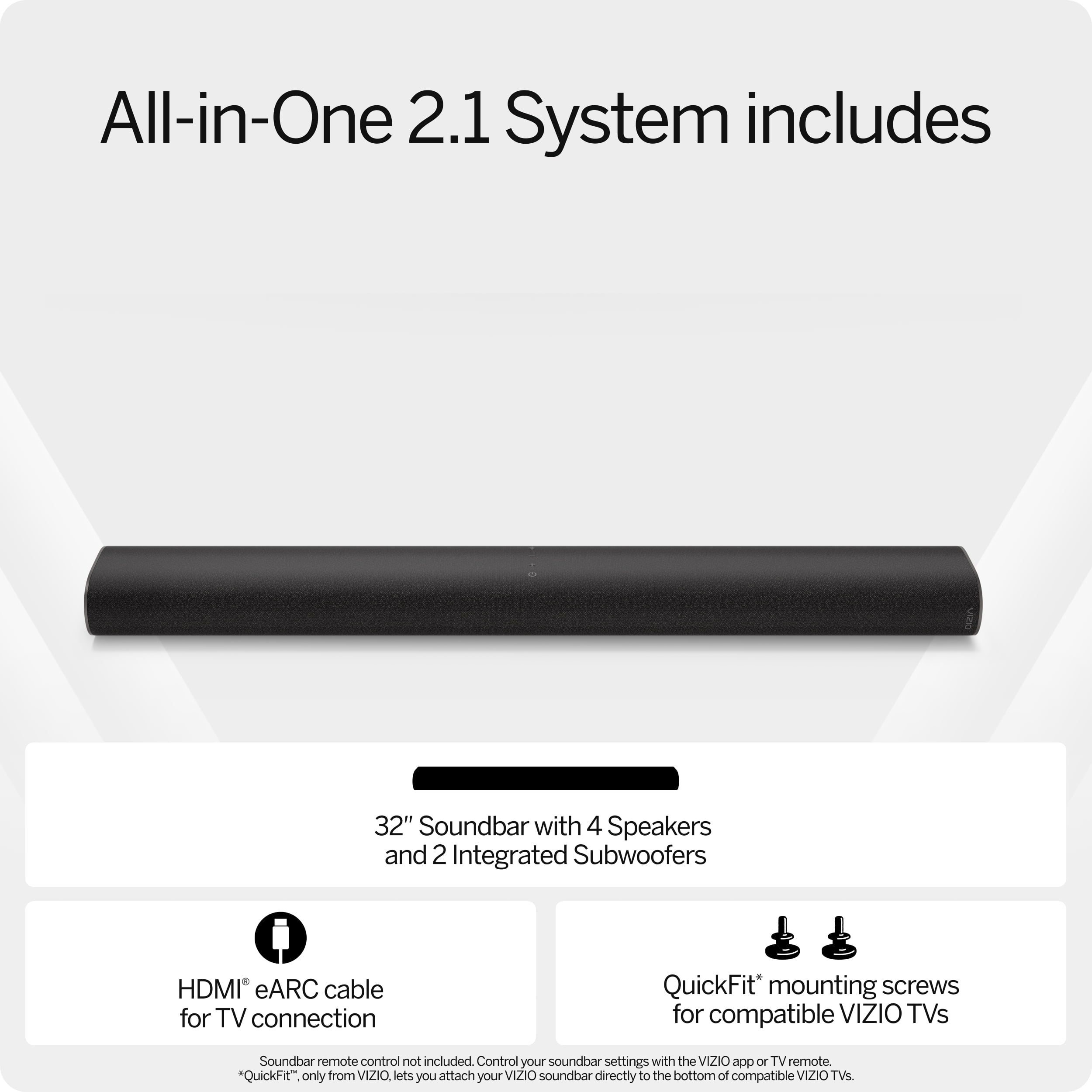 VIZIO All-in-One 2.1 Soundbar SE With Dolby Atmos, DTS:X, Bluetooth SV210Y-0808