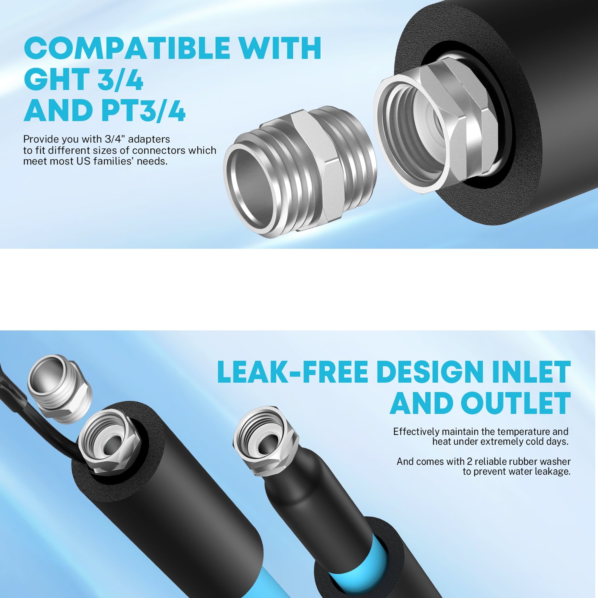 Kohree 25 FT Heated Water Hose with Storage Bag for RV,Drinking Water Hose Antifreeze to -40℉for Trailer,Truck,Garden