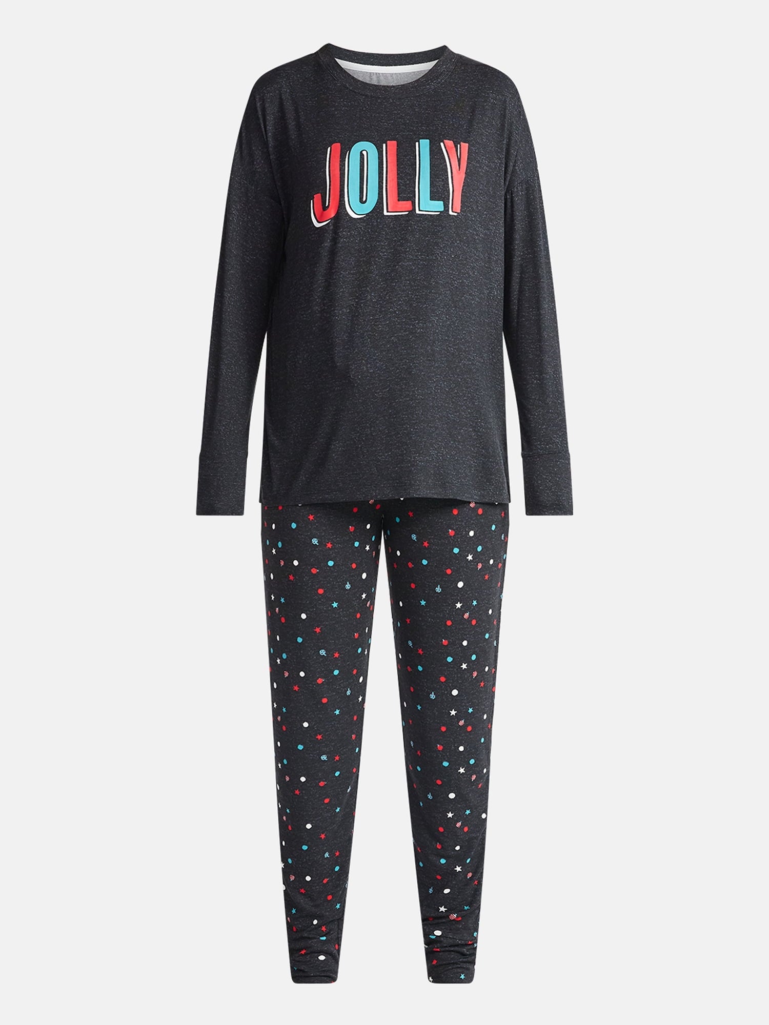 Jaclyn Women's and Women's Plus Holiday Graphic Sleep Tee and Jogger Pants Pajama Set, 2-Piece, Sizes XS-3X