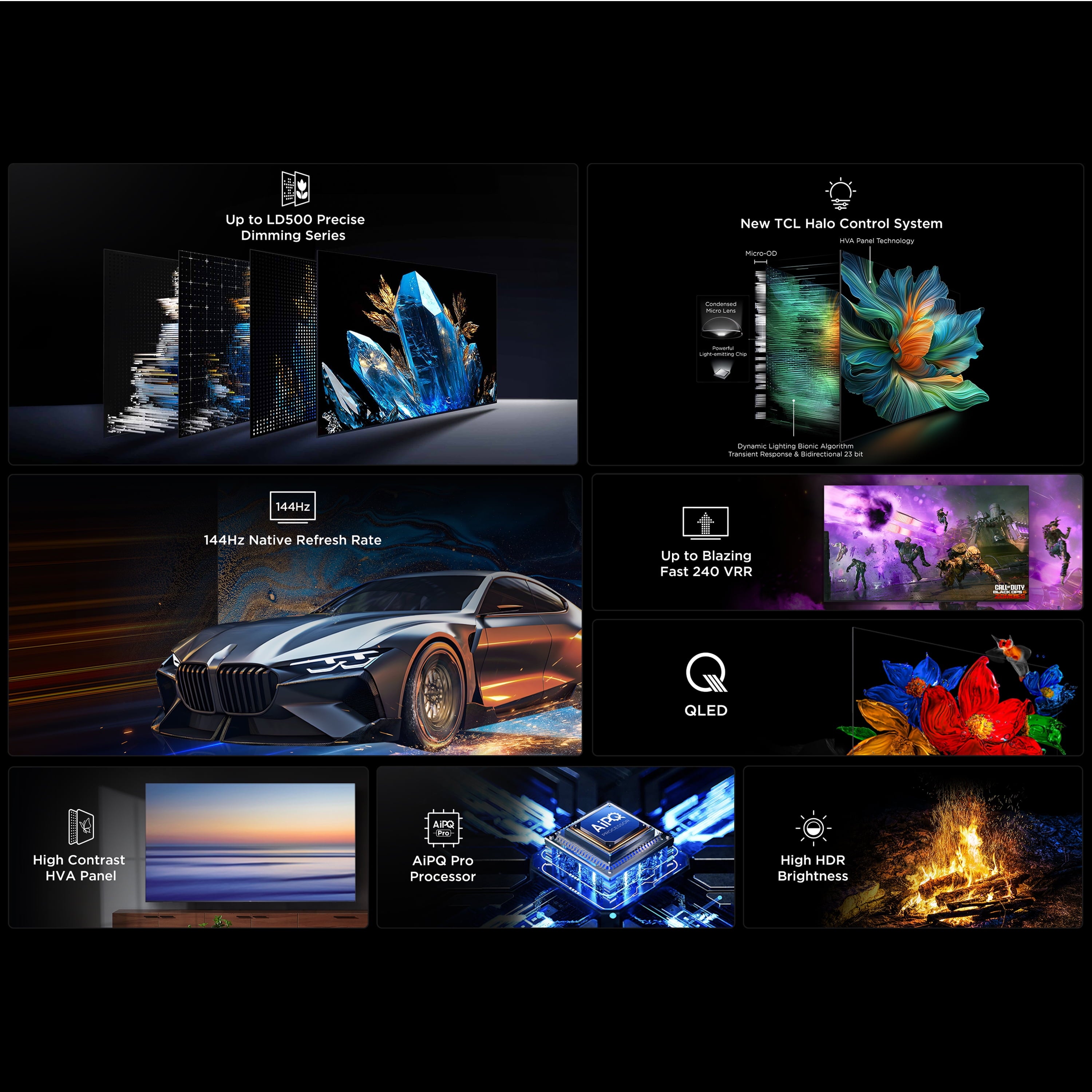 TCL 55" QM6K Series QD-Mini LED QLED 4K UHD Smart TV with Google TV (NEW 2025) 55QM6K