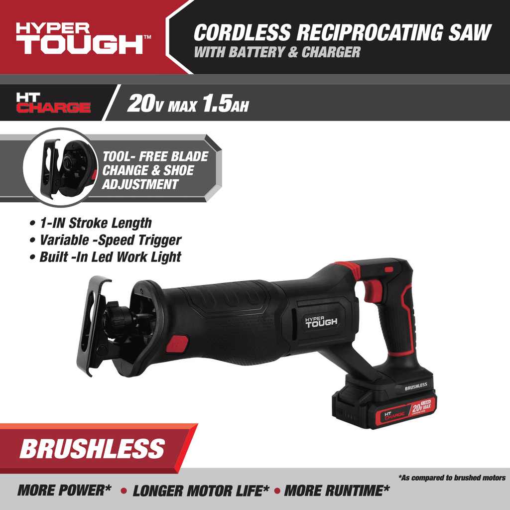 Hyper Tough 20V Brushless 4-Tool Combo Kit