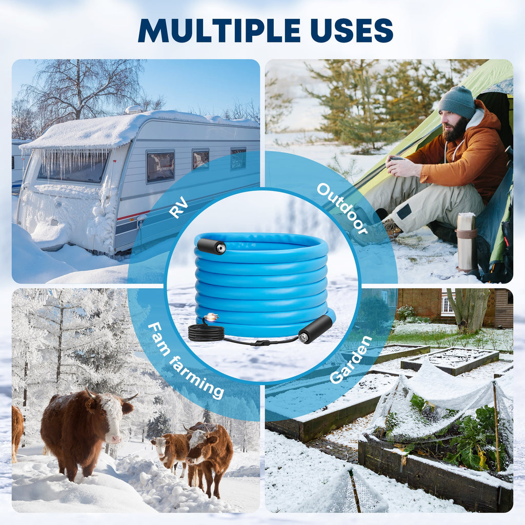 Kohree 25 FT Heated Water Hose with Storage Bag for RV,Drinking Water Hose Antifreeze to -40℉for Trailer,Truck,Garden