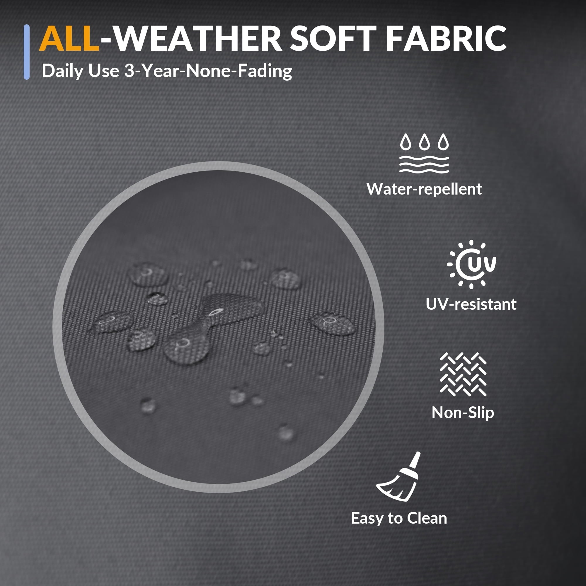 7 Pieces Patio Conversation Set, Outdoor Sectional PE Rattan Wicker Furniture Seat,Dark Gray