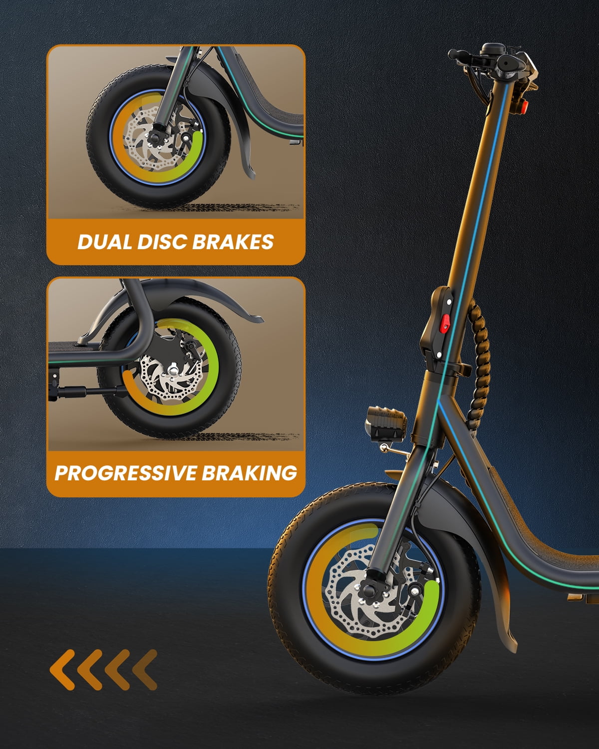 MIHOVER 450W Electric Scooter with Seat, Commuter Electric Scooter for Adult with Basket & Free Phone Holder & Steel Cable Lock & Inner Tube- up to 21 Miles 15.5MPH-Black