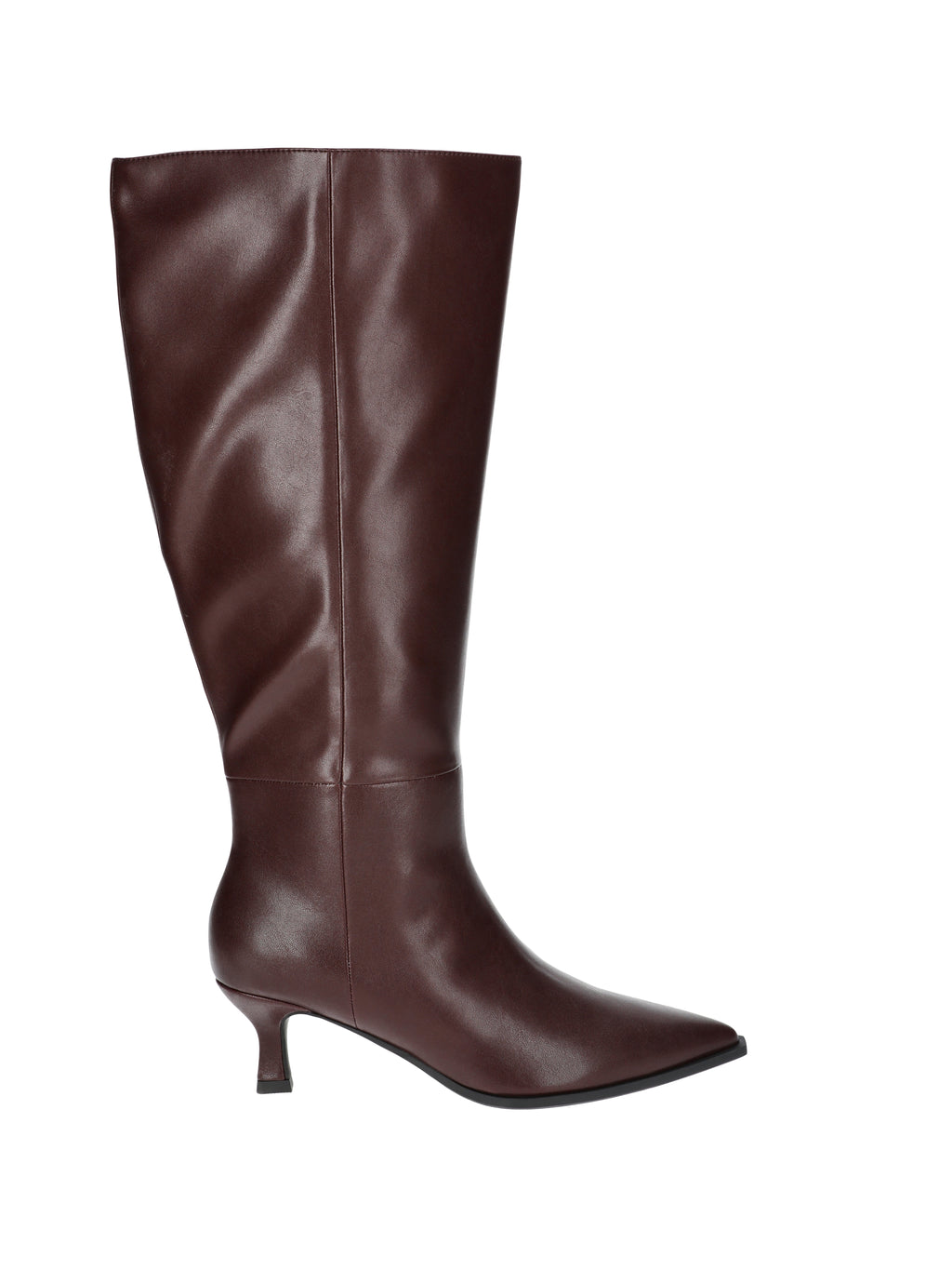Madden NYC Women's Faux Leather Knee High Boots with Kitten Heel, Wide Calf Available