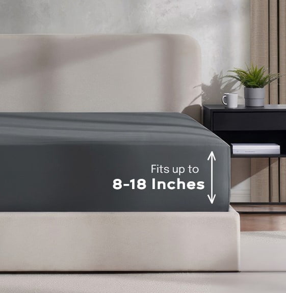 Nestl Queen Sheets Set, 1800 Series 4 Piece Deep Pocket Queen Sheets, Luxury Soft Microfiber Gray Bed Sheets Set