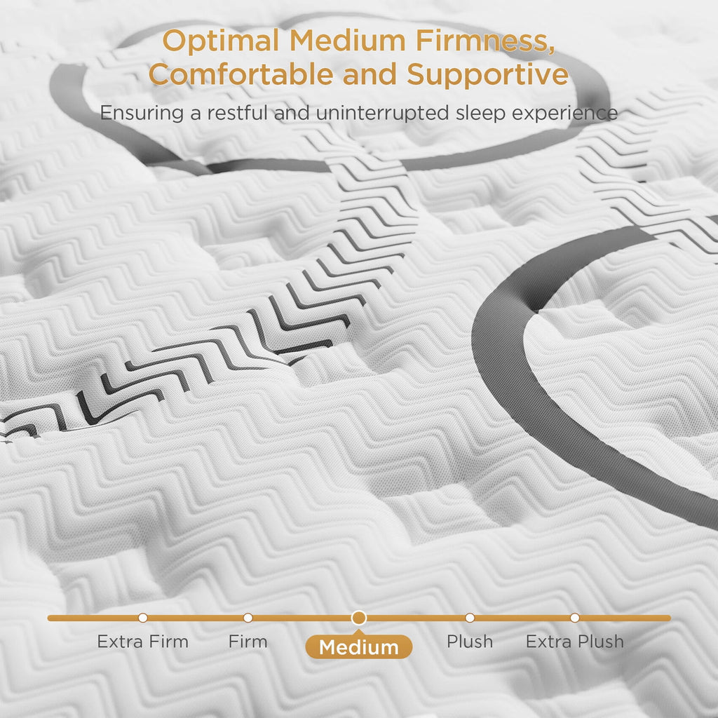 GREOO Queen Mattress 12" Hybrid Gel Memory Foam Mattress with Individually Wrapped Pocket Coils, Medium Firm Support, Pressure Relief, Mattress in a Box