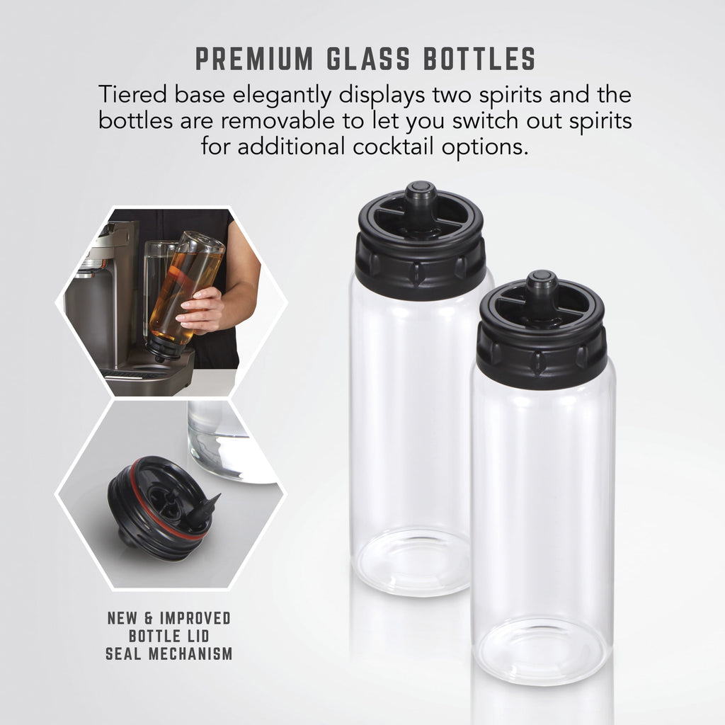 Bartesian Duet Cocktail Machine, 750 mL Glass Spirit Bottles, with LCD Display with Intuitive Controls