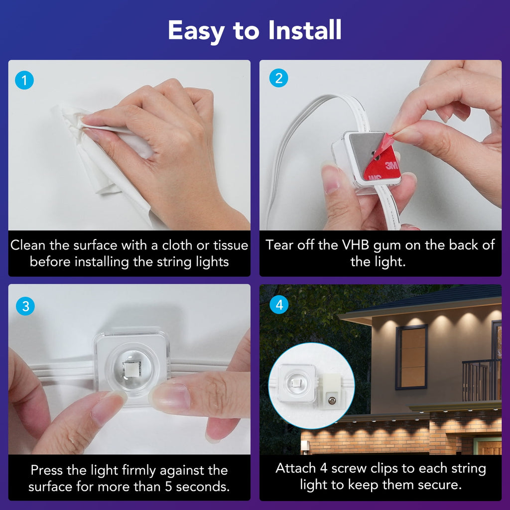 Govee 100ft RGBIC Permanent Outdoor Lights with 72 Lights Black Version