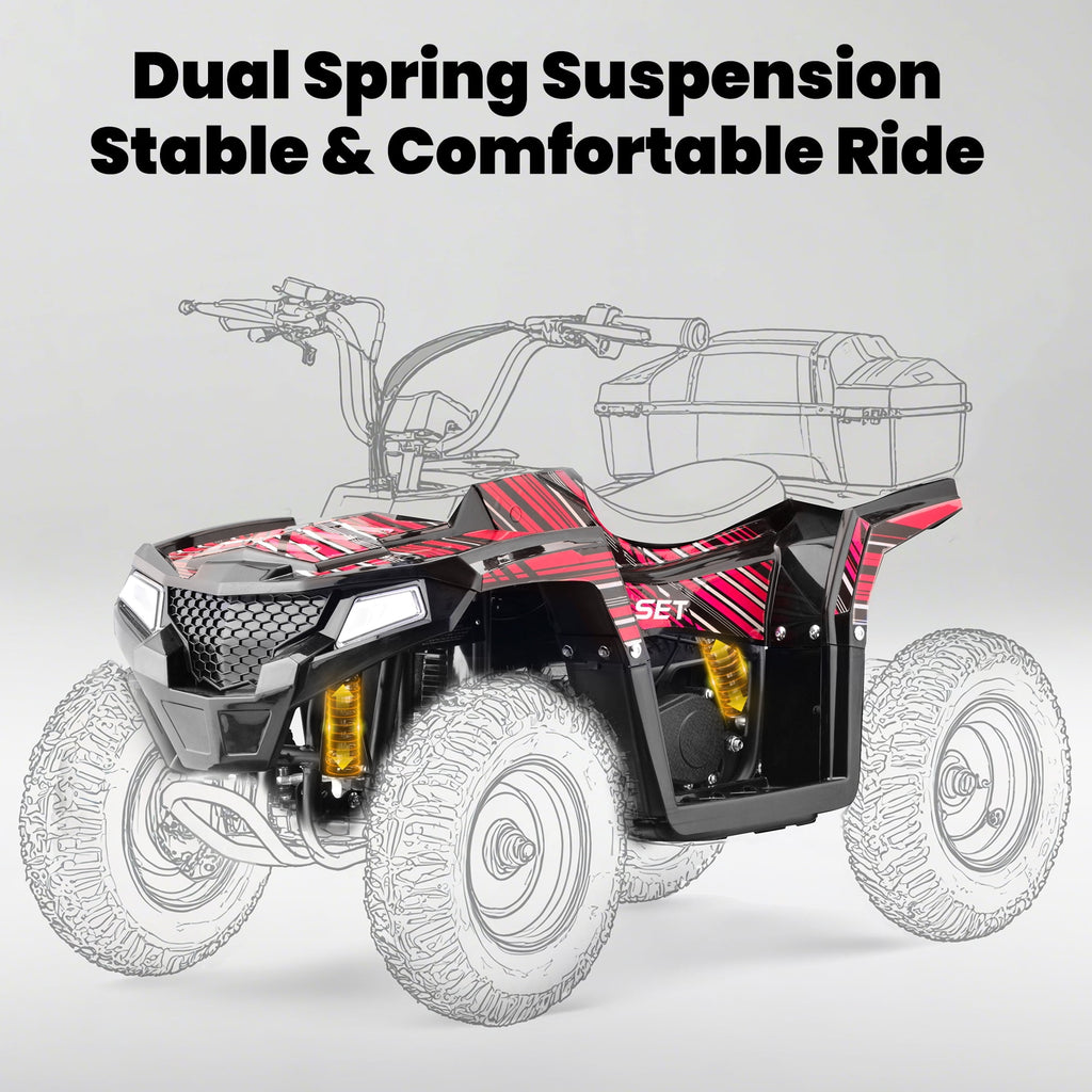 QEASET 40 cc Trail Blazer Ride-On Buggy – Dual-Speed Off-Roader, Key-Lock Safe, 10-15.5mph, Red