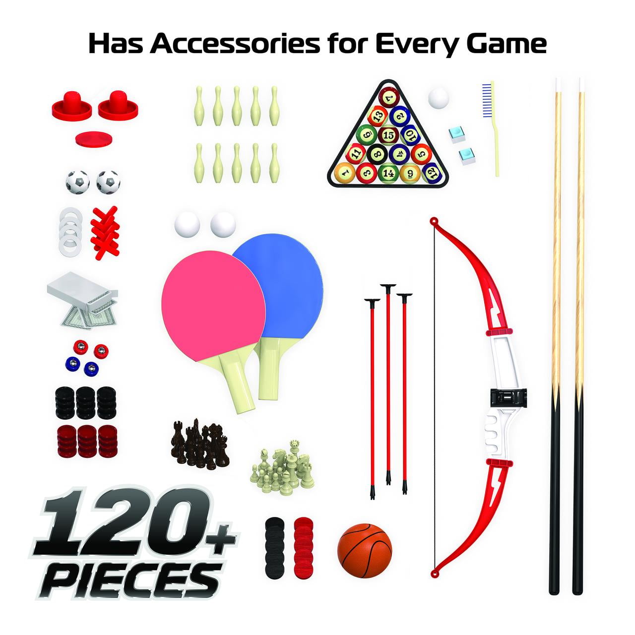 RealPlay Tzumi 13-in-1 Multi Game Table for Arcade Games of Foosball, Air Hockey, and More