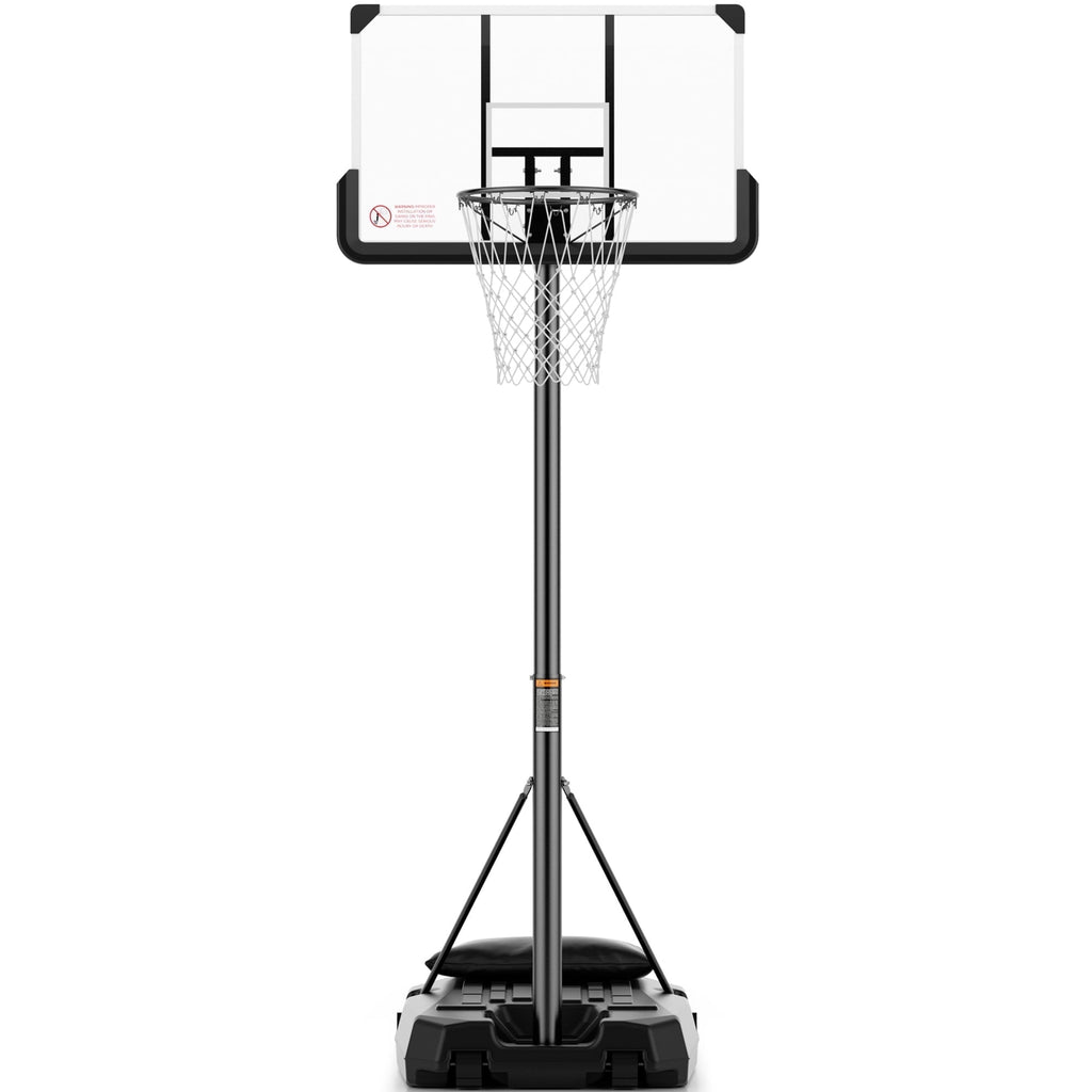 MaxKare 44In Basketball Hoop 7.5 ft to 10 ft Height Upgrade Large Base Portable Basketball Goal System with Quick Adjustment for Full Range of Players Indoor Outdoor Use