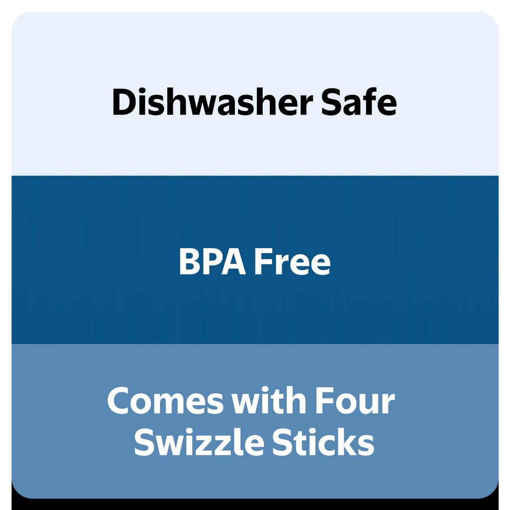 Mainstays by Becky G. & Alejandra Acrylic Cocktail Shaker with Mixing Swizzle Sticks Set, Clear