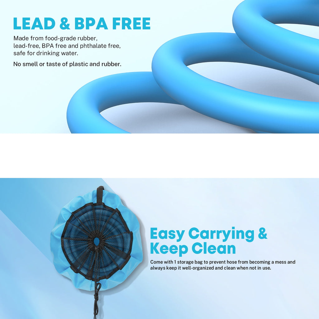 Kohree 25 FT Heated Water Hose with Storage Bag for RV,Drinking Water Hose Antifreeze to -40℉for Trailer,Truck,Garden