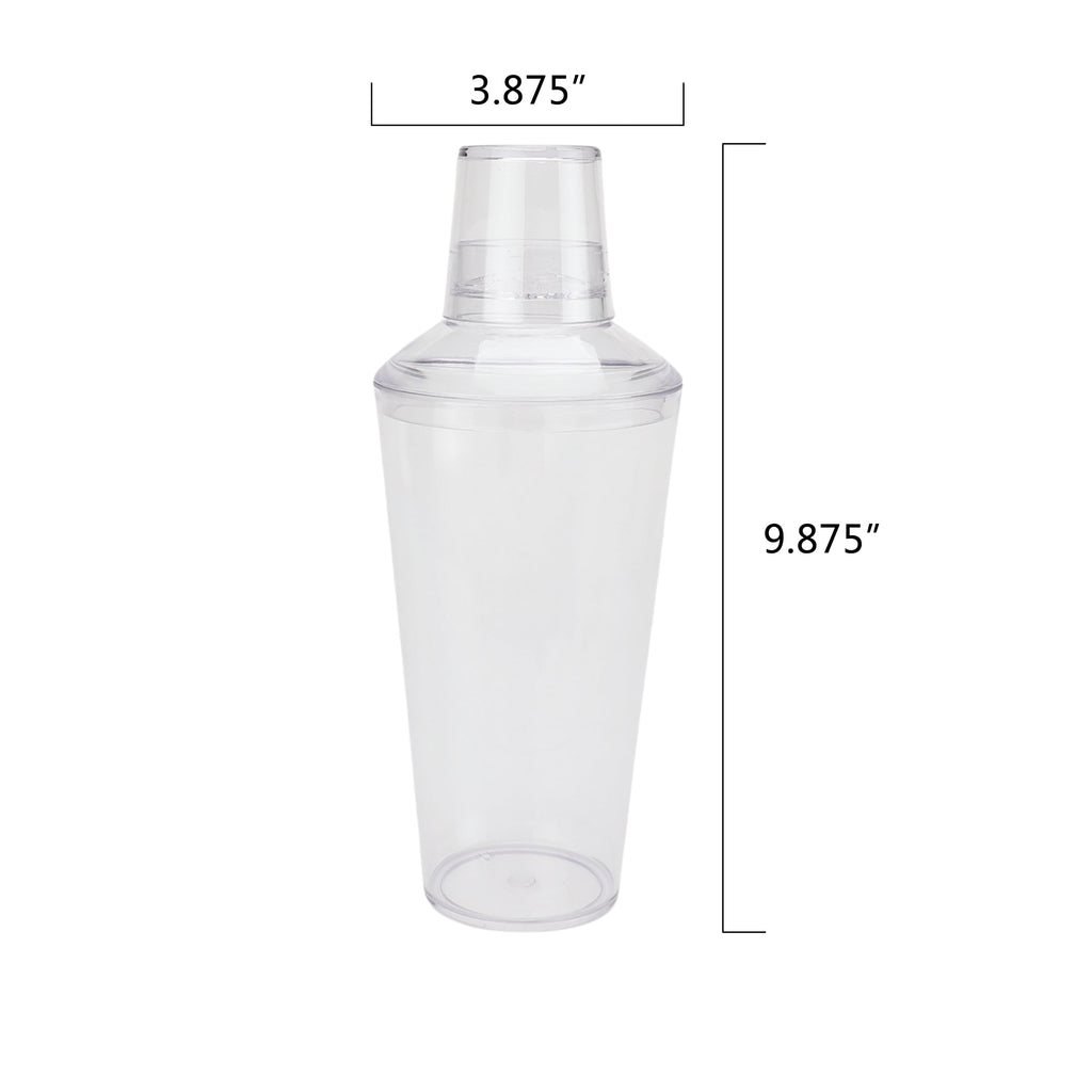 Mainstays by Becky G. & Alejandra Acrylic Cocktail Shaker with Mixing Swizzle Sticks Set, Clear