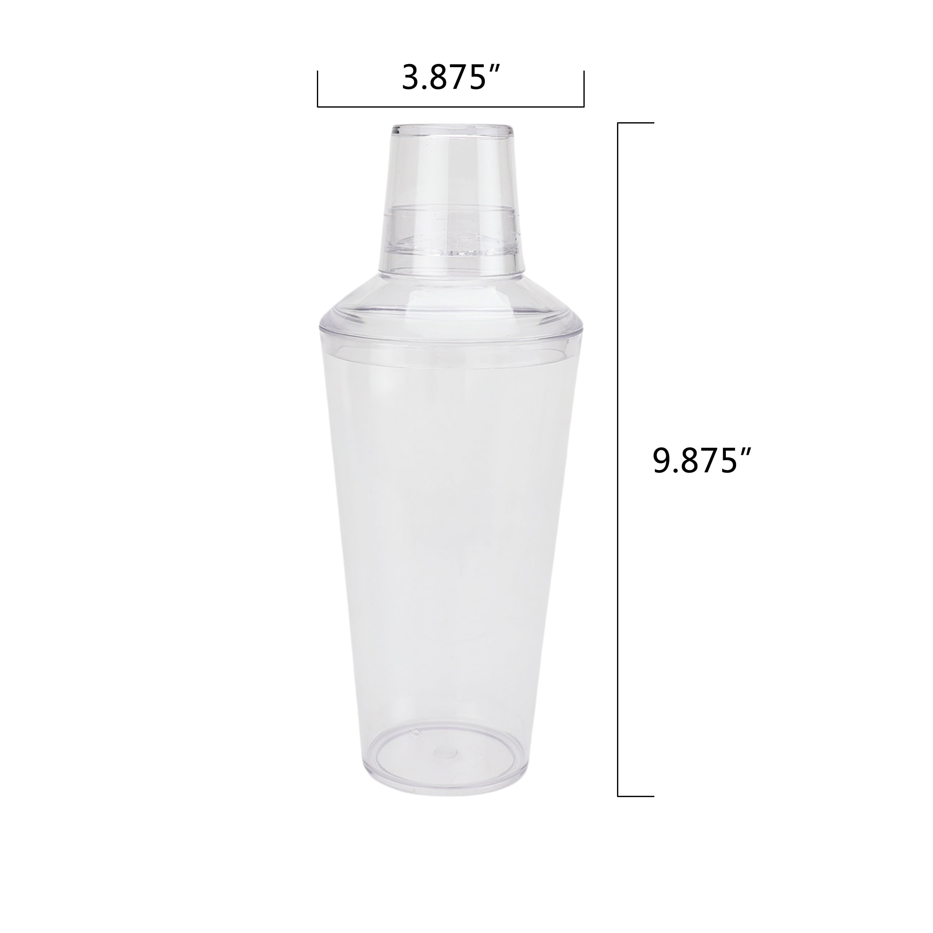 Mainstays by Becky G. & Alejandra Acrylic Cocktail Shaker with Mixing Swizzle Sticks Set, Clear