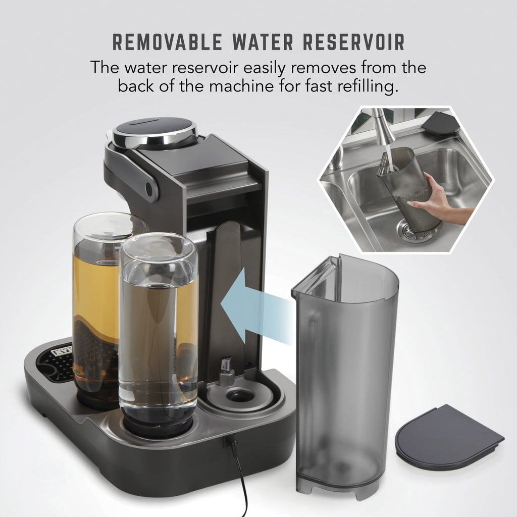 Bartesian Duet Cocktail Machine, 750 mL Glass Spirit Bottles, with LCD Display with Intuitive Controls