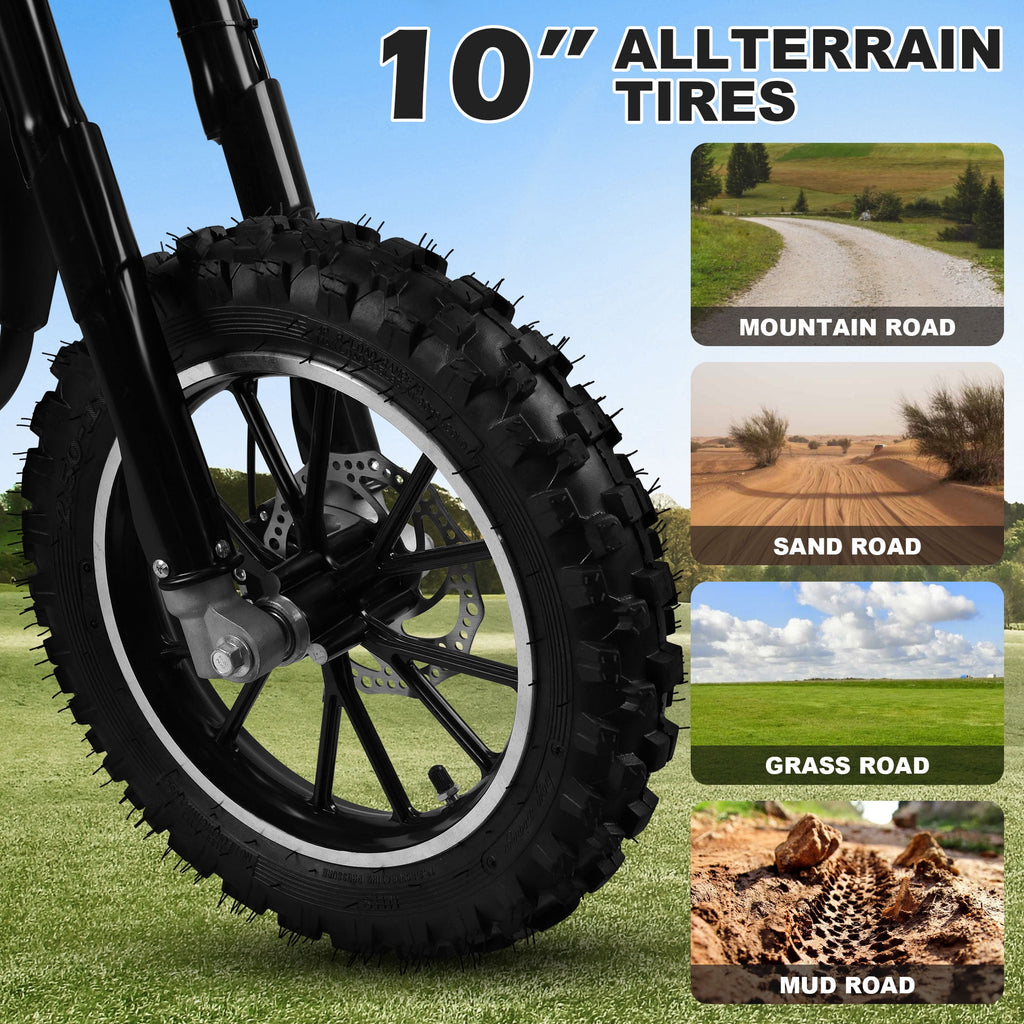 Gpower Gasoline 49cc Dirt Bike for Kids 6-15,2-Stroke Gas Power Mini Dirt Bike,1-Seater,Black