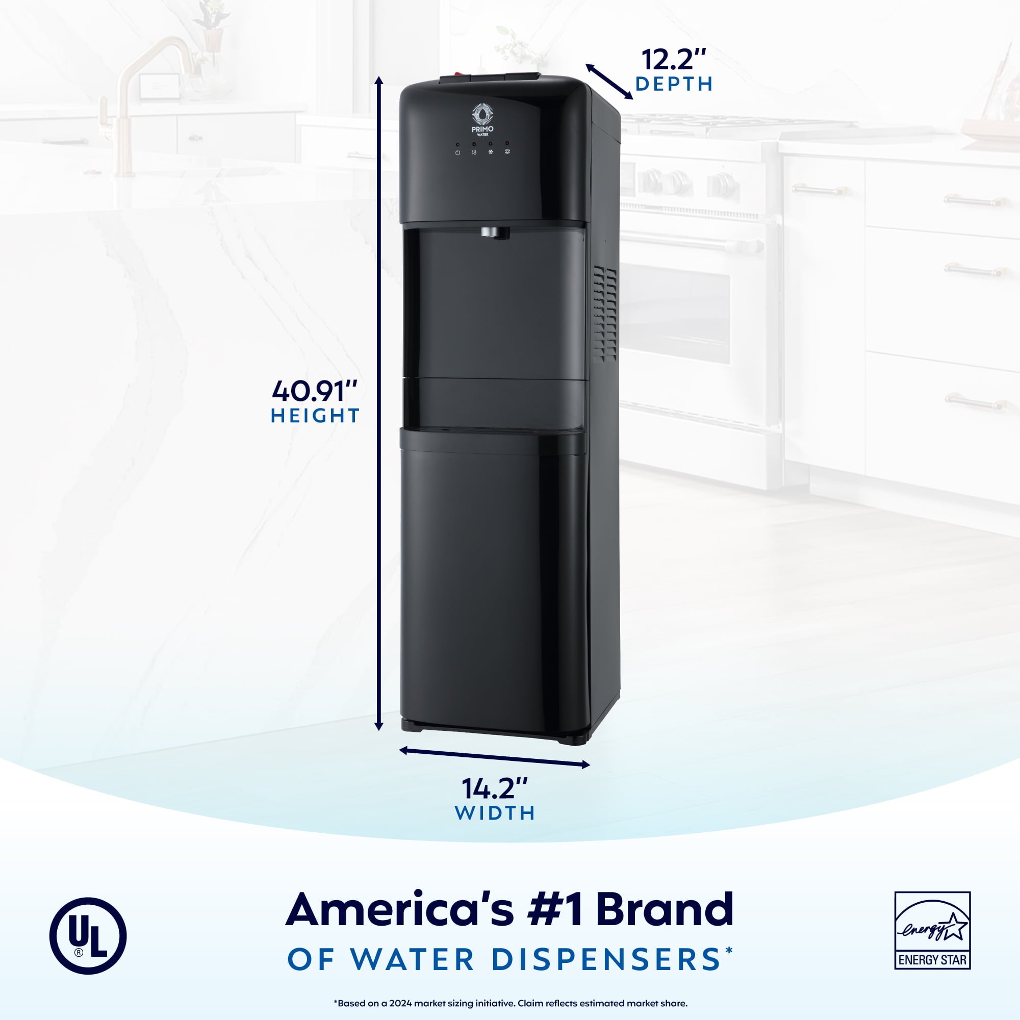 Primo Water® Black Bottom Load Classic Hot and Cold  2 Temp Water Dispenser with High Dispensing Area