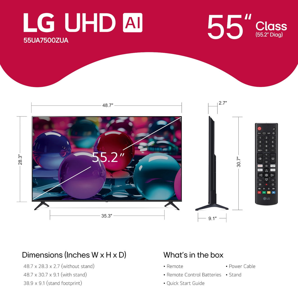 LG 55-Inch 4K UHD AI Smart TV, 55UA7000