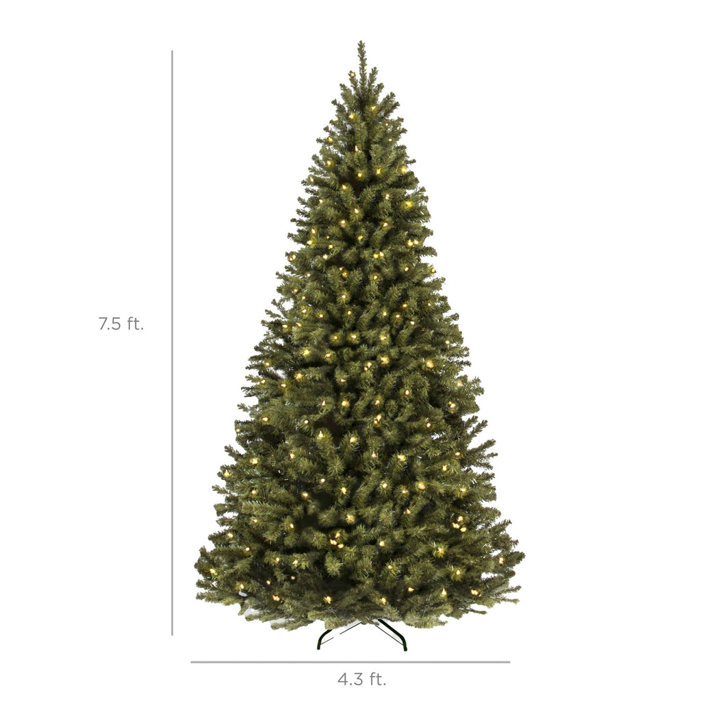 Best Choice Products Artificial Christmas Tree, 7.5ft Premium Pre-Lit Spruce Design, Dense Branches - Green Spruce