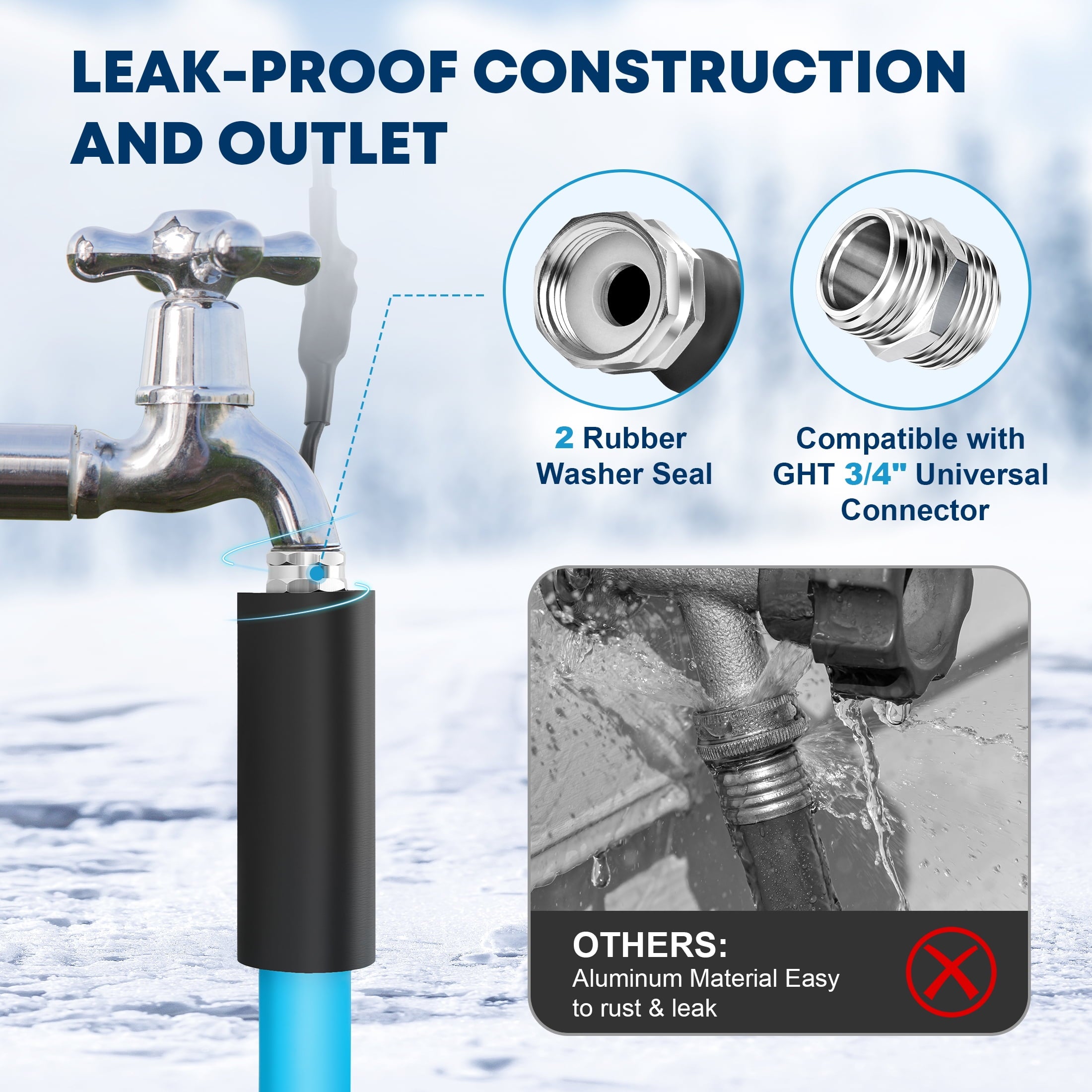 Kohree 25 FT Heated Water Hose with Storage Bag for RV,Drinking Water Hose Antifreeze to -40℉for Trailer,Truck,Garden