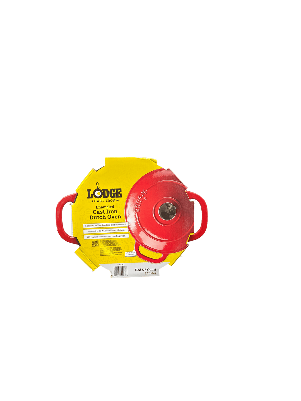 Lodge Cast Iron 5.5qt Red Enameled Dutch Oven