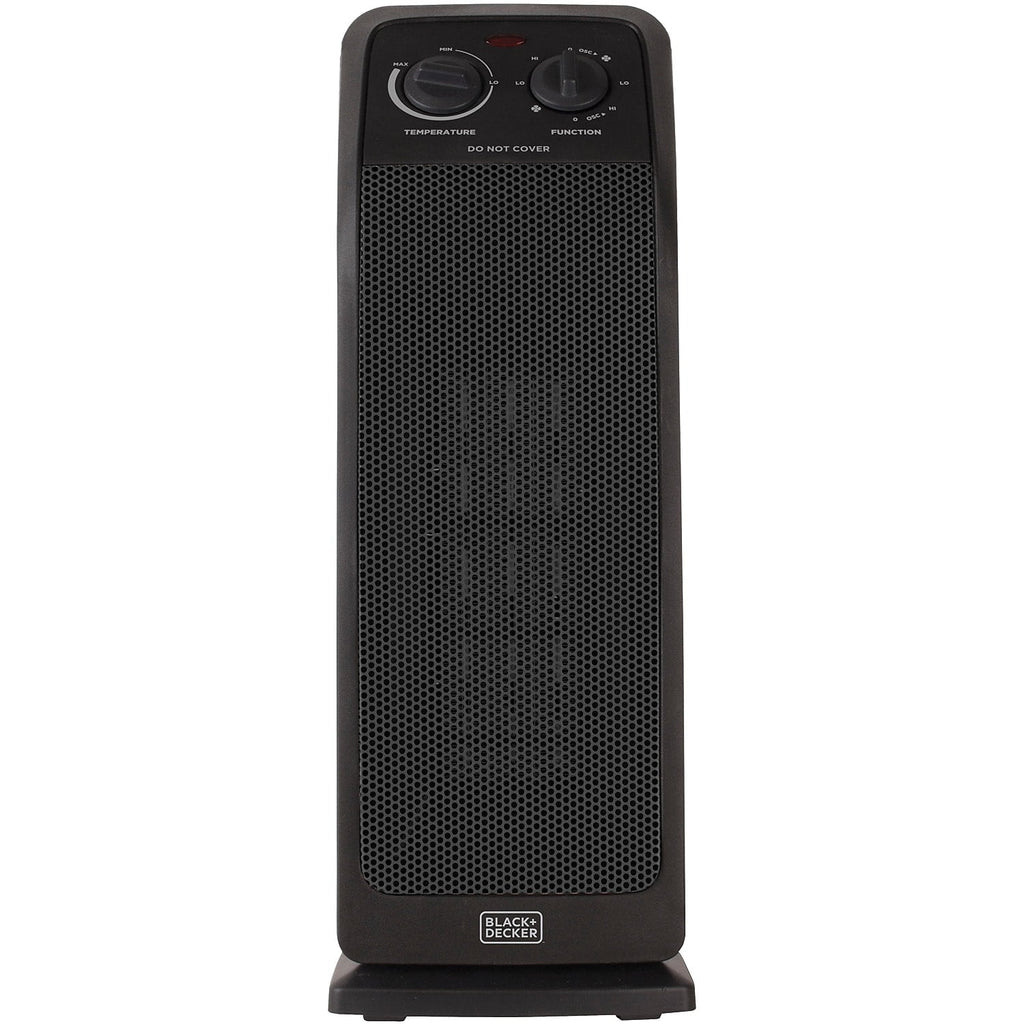 BLACK+DECKER 1,500-Watt-Max Oscillating Ceramic Tower Heater with Fan Setting, BHTC571