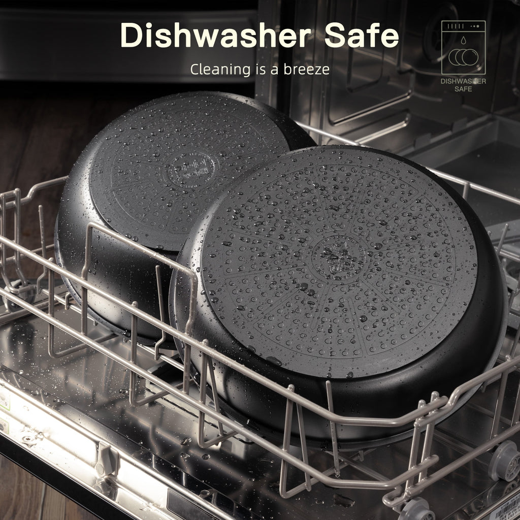 Astercook 20-Piece Pots and Pans Set, Nonstick Cookware Set with Detachable Handles, Oven & Dishwasher Safe, Induction Compatible, Stackable RV Kitchen Cooking Set, Black