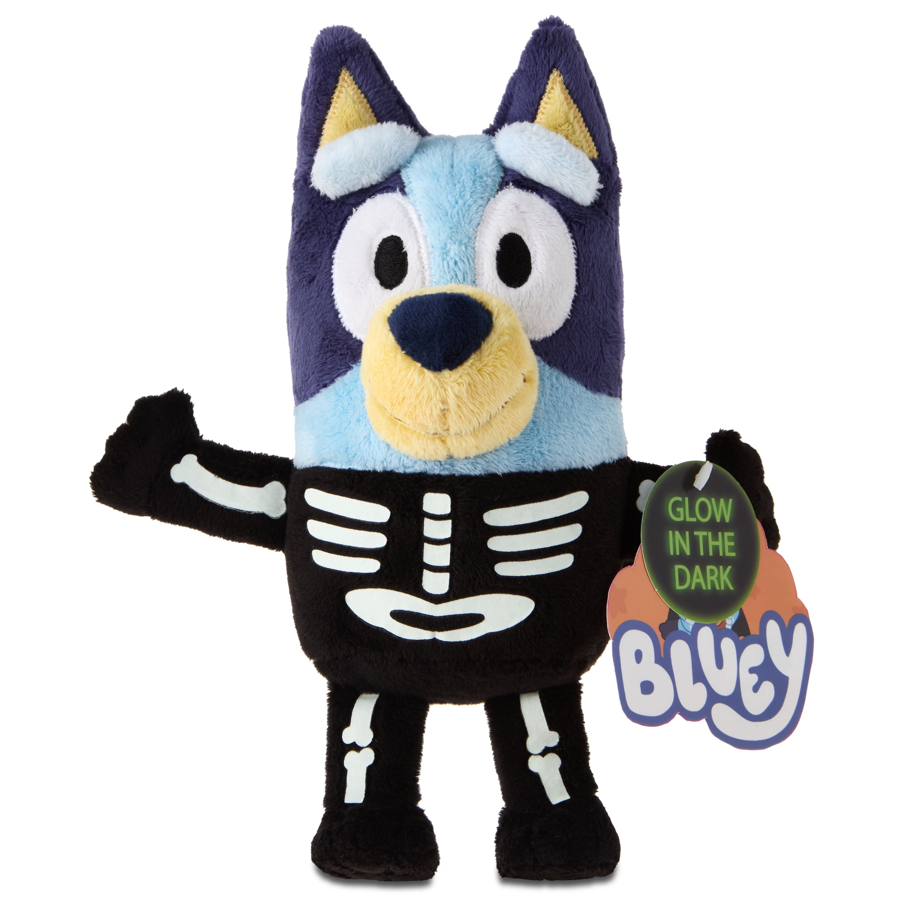 Bluey Glow-In-The-Dark Skeleton Costume Plush, 7.5" x 4.5" by Dan Dee