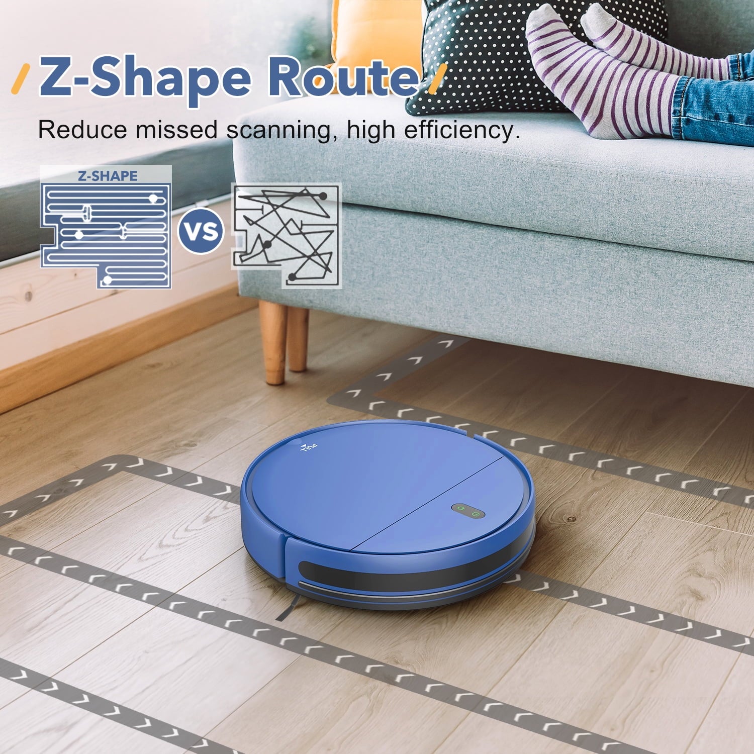 ONSON BR151 Robot Vacuum Cleaner, Robot Vacuum and Mop Combo Compatible with Alexa, Blue