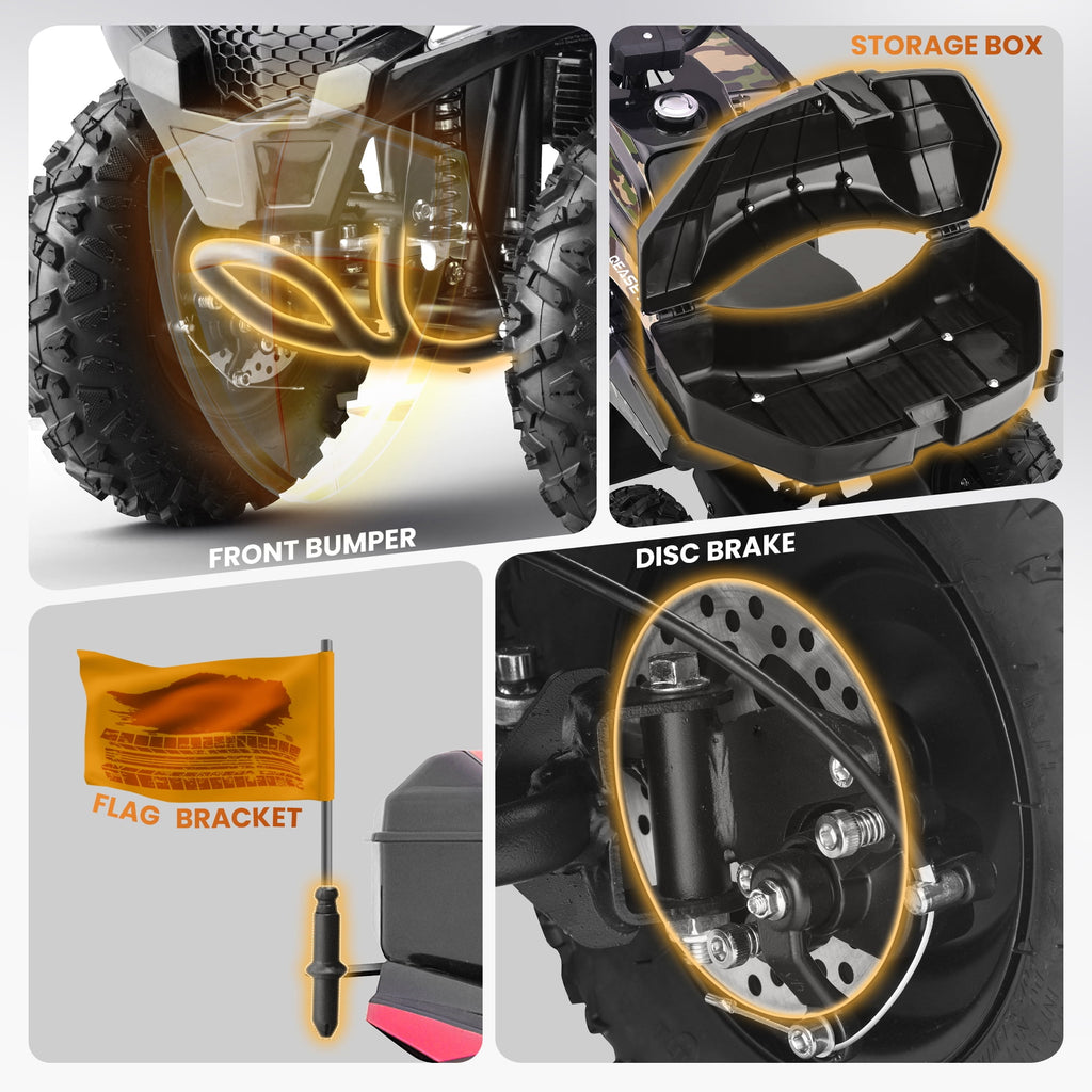 QEASET 40 cc Trail Blazer Ride-On Buggy – Dual-Speed Off-Roader, Key-Lock Safe, 10-15.5mph, Red