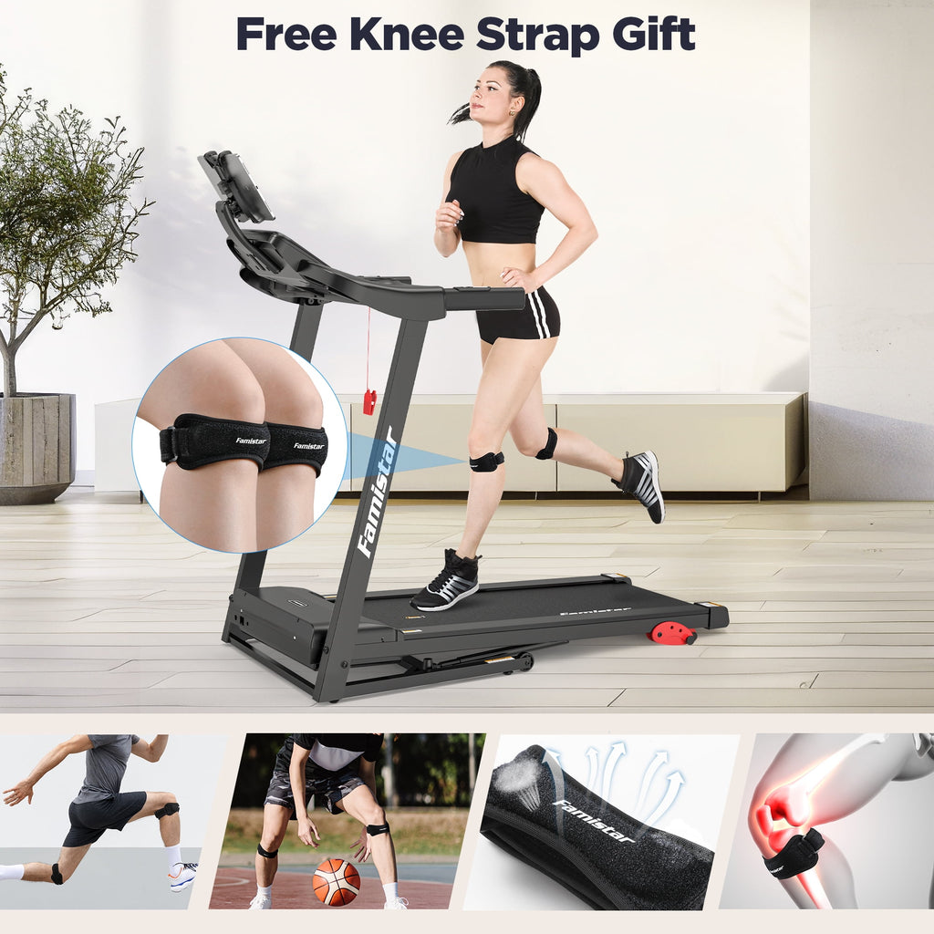 Treadmill for Home, Portable Folding Electric Exercise Treadmill with Adjustable Incline, APP Control, 64 Programs, 300 lb Capacity, 7.5MPH, Bluetooth Speakers, Running Walking Jogging, 12/23 Update