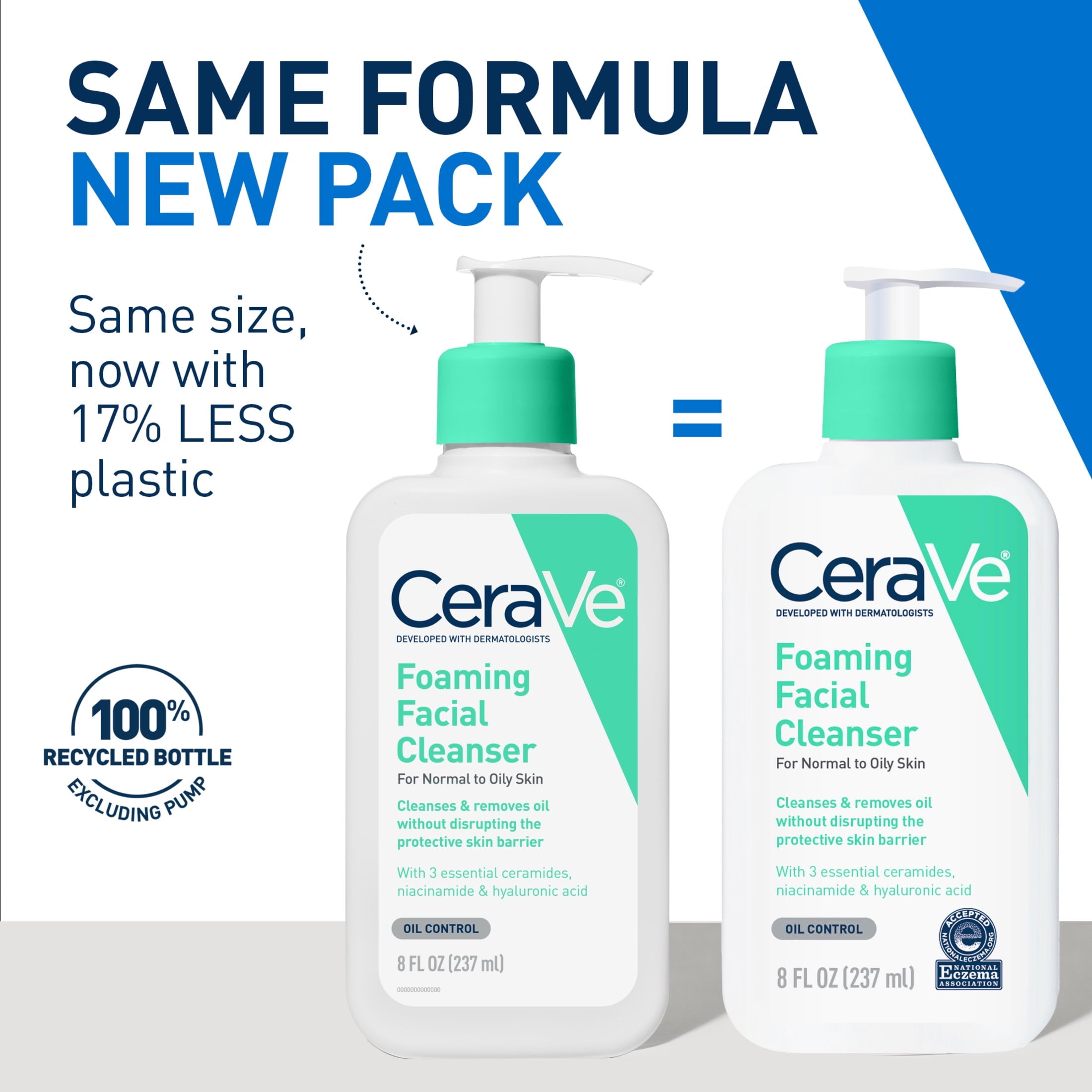 CeraVe Foaming Facial Cleanser for Normal to Oily Skin, 8 fl oz