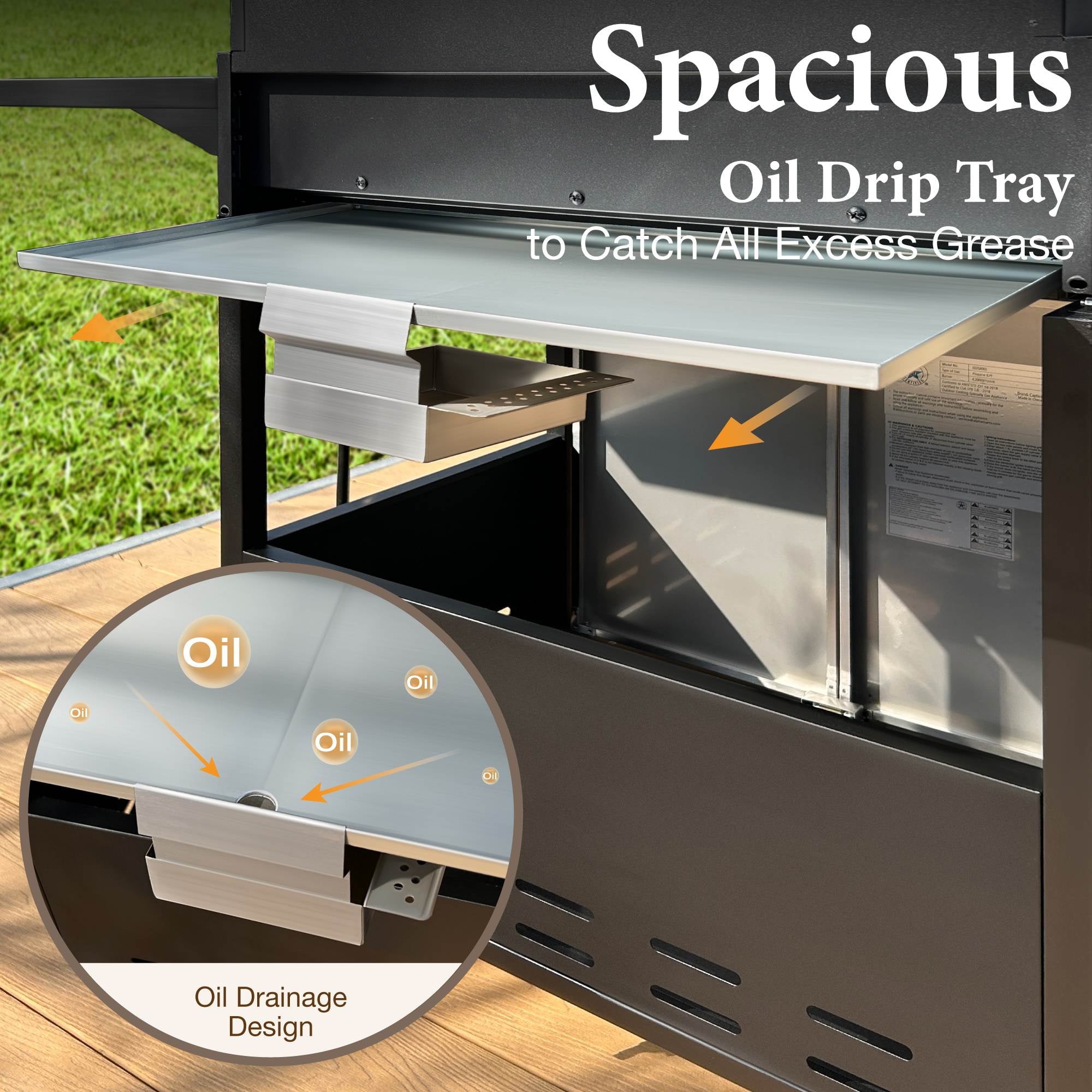 MF Studio 4 Burner Propane Gas Outdoor Grill with Side Burner Stainless Steel BBQ Grill