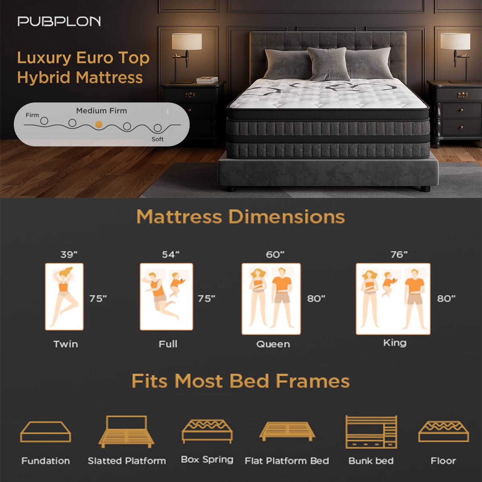 GREOO Queen Mattress 12" Hybrid Gel Memory Foam Mattress with Individually Wrapped Pocket Coils, Medium Firm Support, Pressure Relief, Mattress in a Box