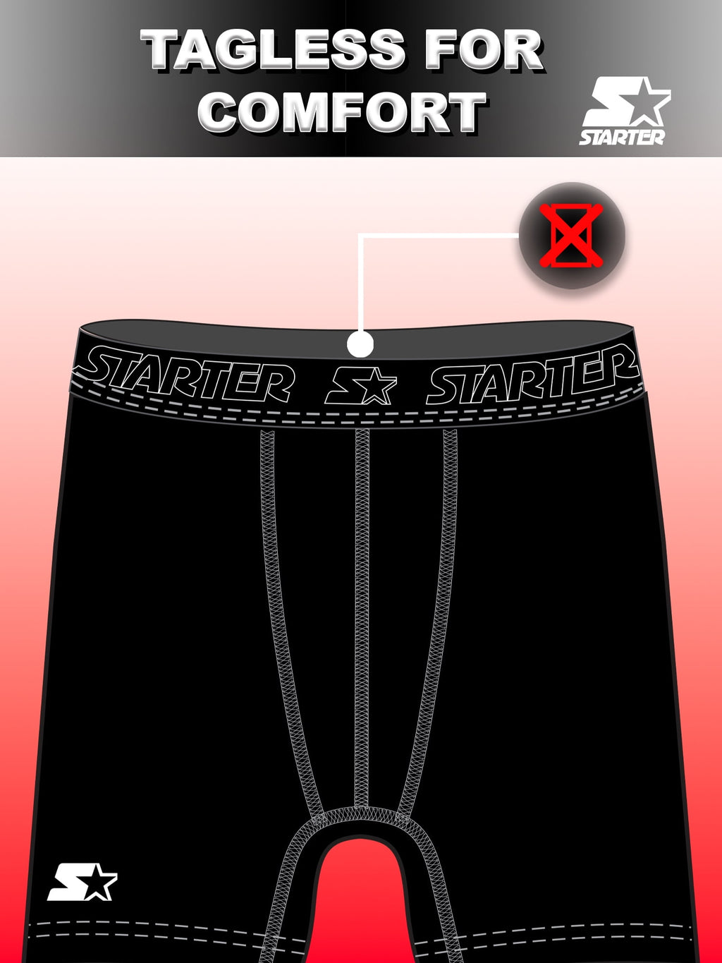 Starter Men's and Big Men’s Stretch Cotton Boxer Briefs, 6-Pack, Sizes S-5X