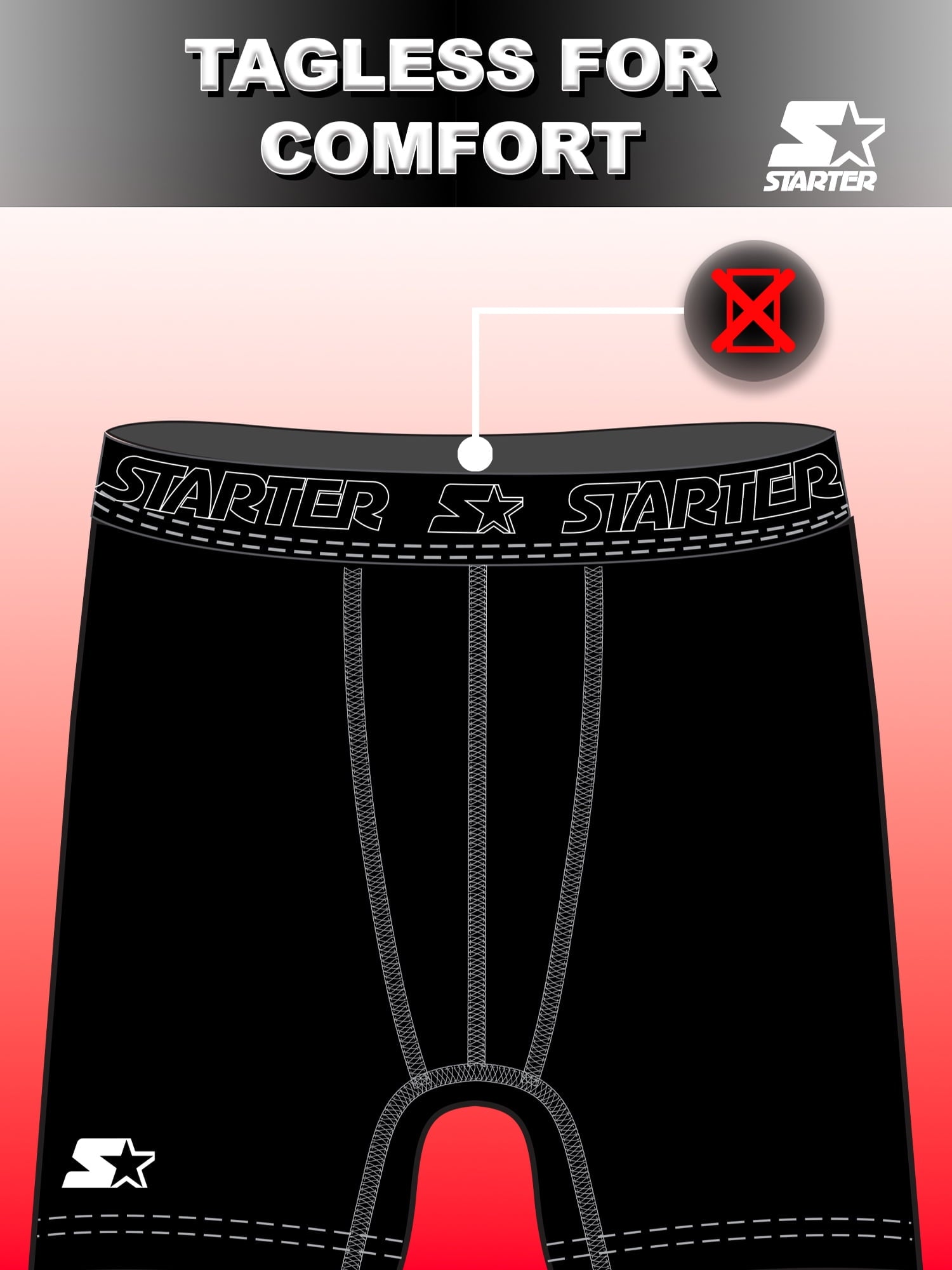 Starter Men's and Big Men’s Stretch Cotton Boxer Briefs, 6-Pack, Sizes S-5X