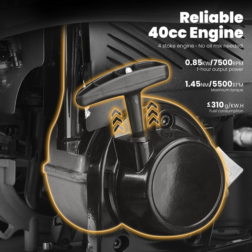 QEASET 40 cc Trail Blazer Ride-On Buggy – Dual-Speed Off-Roader, Key-Lock Safe, 10-15.5mph, Red