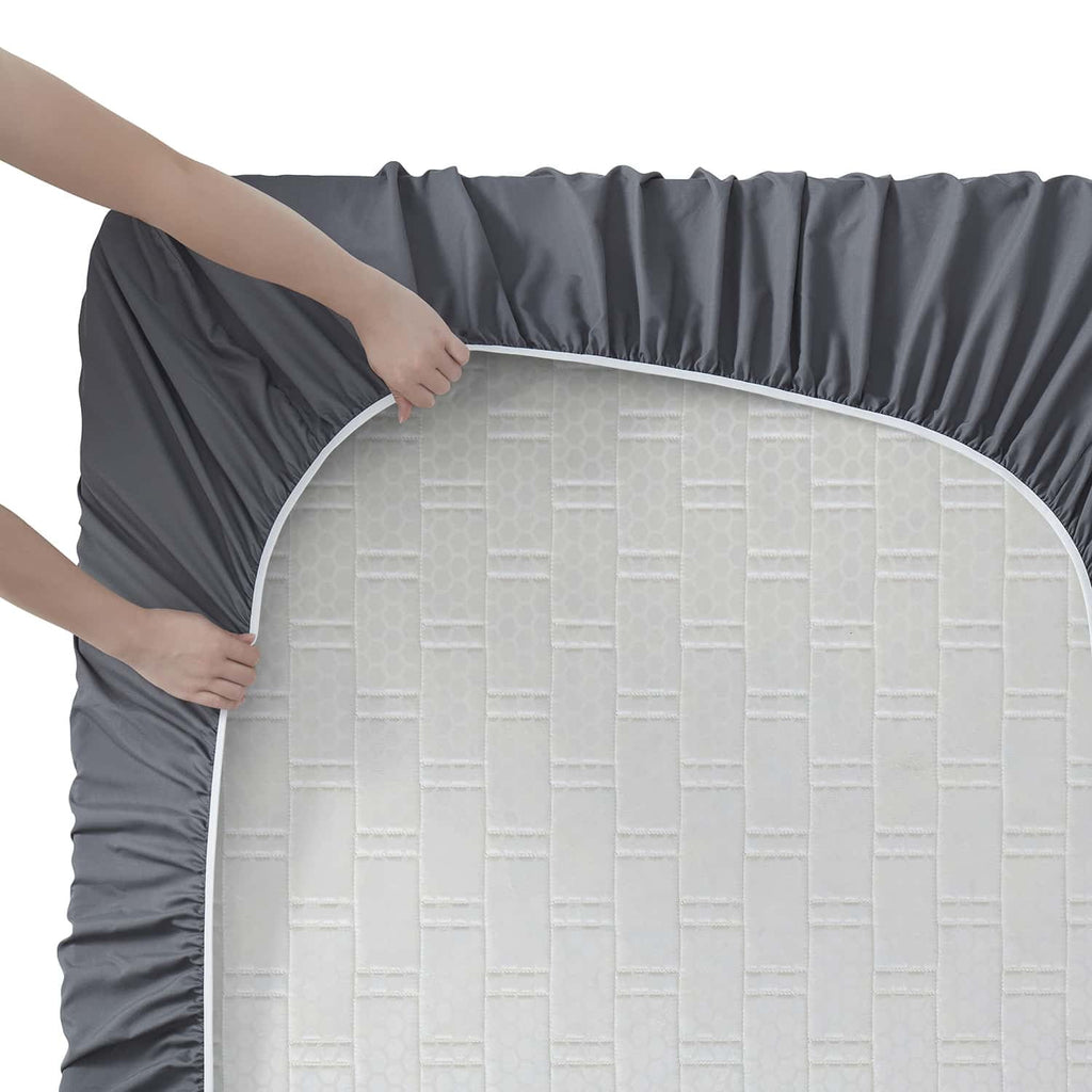 Nestl Queen Sheets Set, 1800 Series 4 Piece Deep Pocket Queen Sheets, Luxury Soft Microfiber Gray Bed Sheets Set