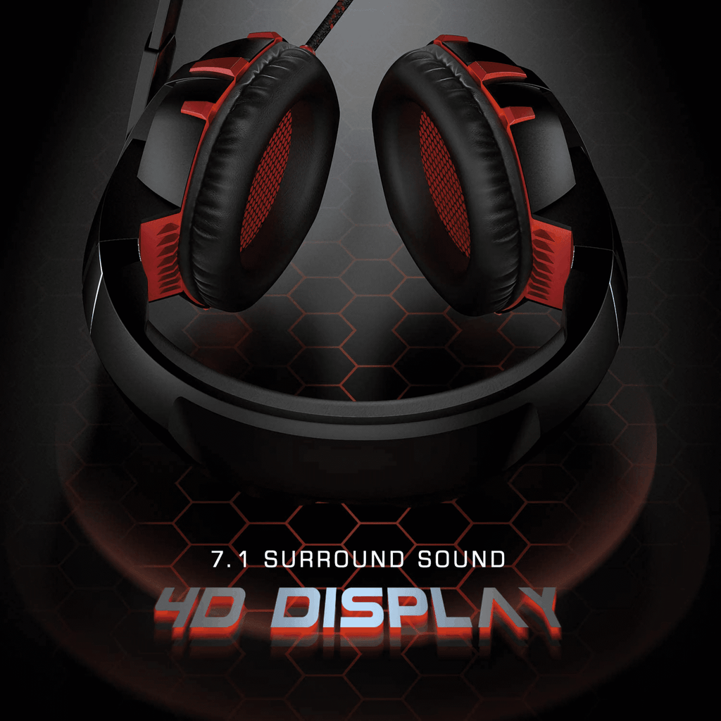 RUNMUS Gaming Headset with Noise Canceling Mic for PS4, Xbox One, PC, Mobile, 7.1 Surround Sound Headphone with LED Light for Kids Adults