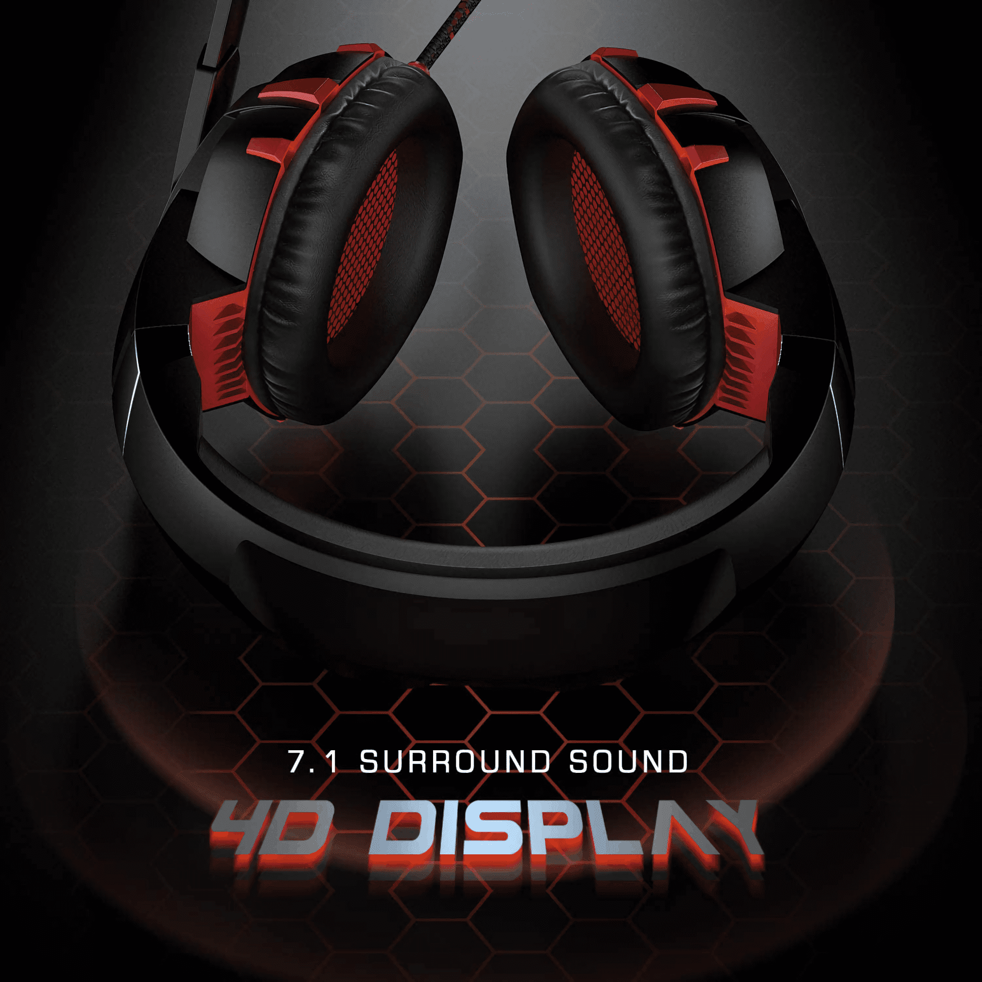 RUNMUS Gaming Headset with Noise Canceling Mic for PS4, Xbox One, PC, Mobile, 7.1 Surround Sound Headphone with LED Light for Kids Adults