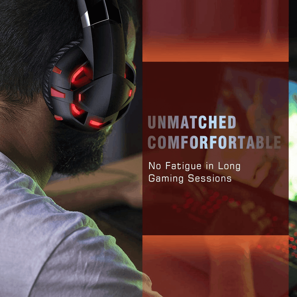 RUNMUS Gaming Headset with Noise Canceling Mic for PS4, Xbox One, PC, Mobile, 7.1 Surround Sound Headphone with LED Light for Kids Adults