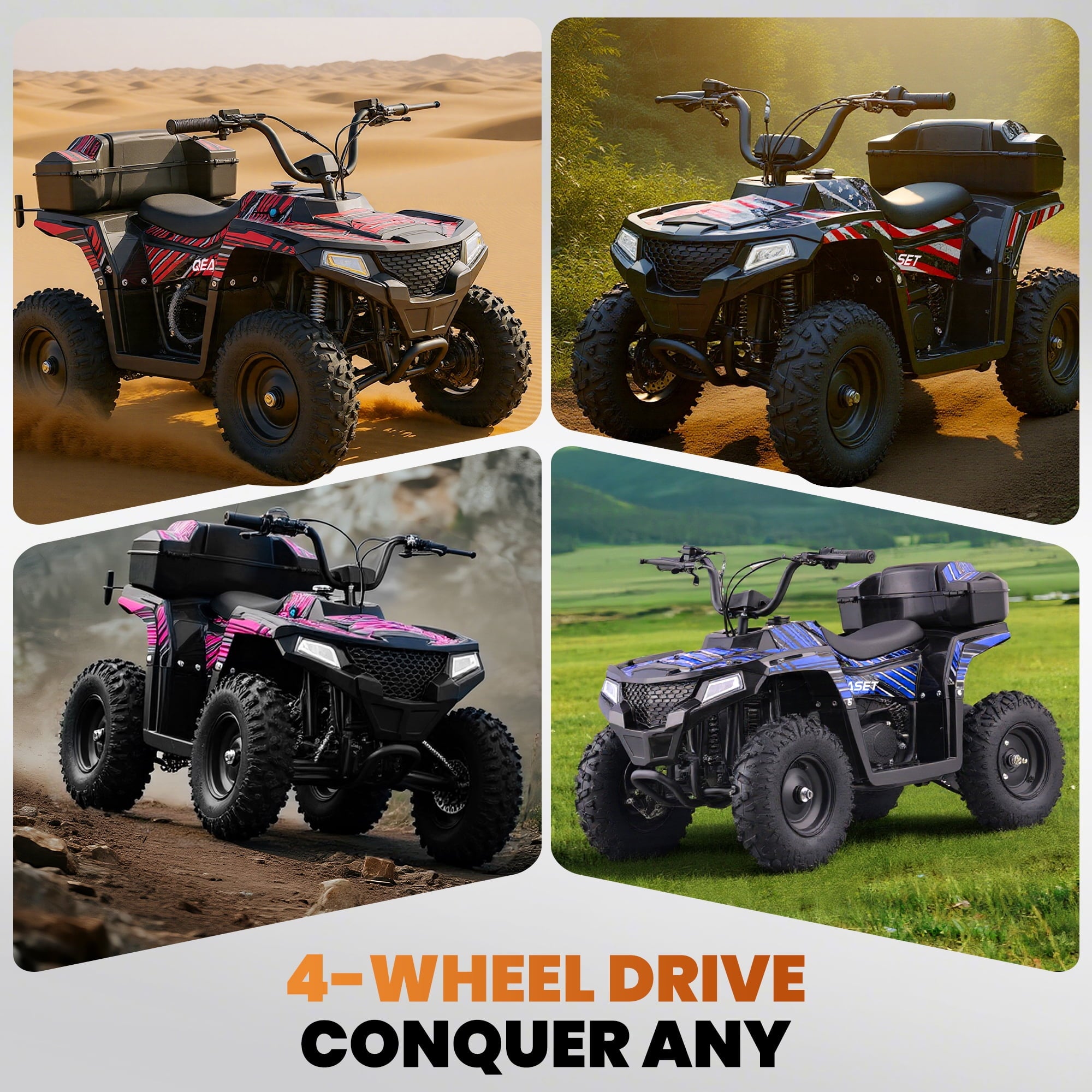 QEASET 40 cc Trail Blazer Ride-On Buggy – Dual-Speed Off-Roader, Key-Lock Safe, 10-15.5mph, Red