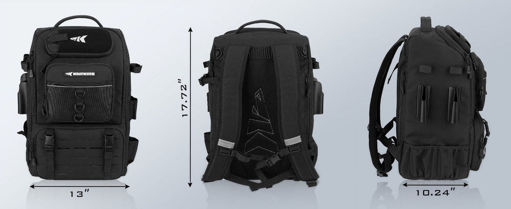 KastKing Fishing Tackle Backpack with Rod Holders 4 Tackle Boxes,Fishing Bag Storage Fishing Gear and Equipment-Black