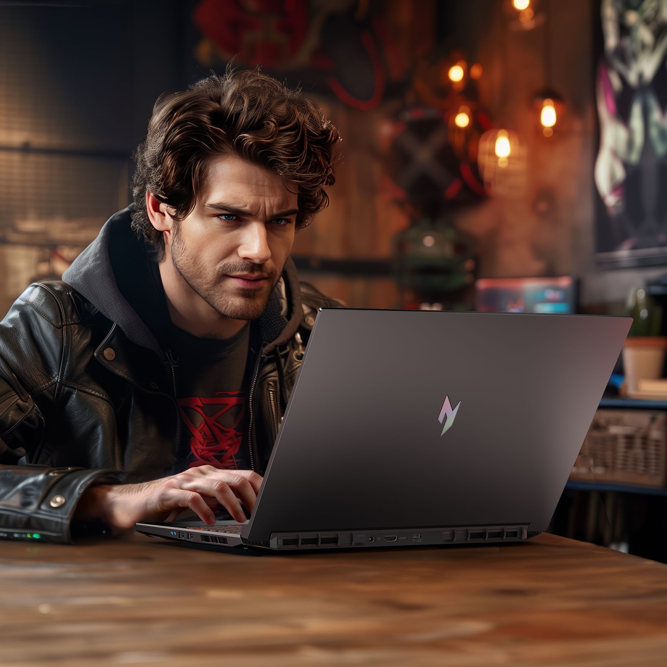 Acer Nitro V 16 AI WUXGA (1920 x 1200) IPS 180Hz Gaming Laptop AI PC, AMD Ryzen 5 240 Processor, NVIDIA® GeForce RTX™ 5050 8GB GDDR7 VRAM, 16GB RAM, 512GB SSD, Obsidian Black