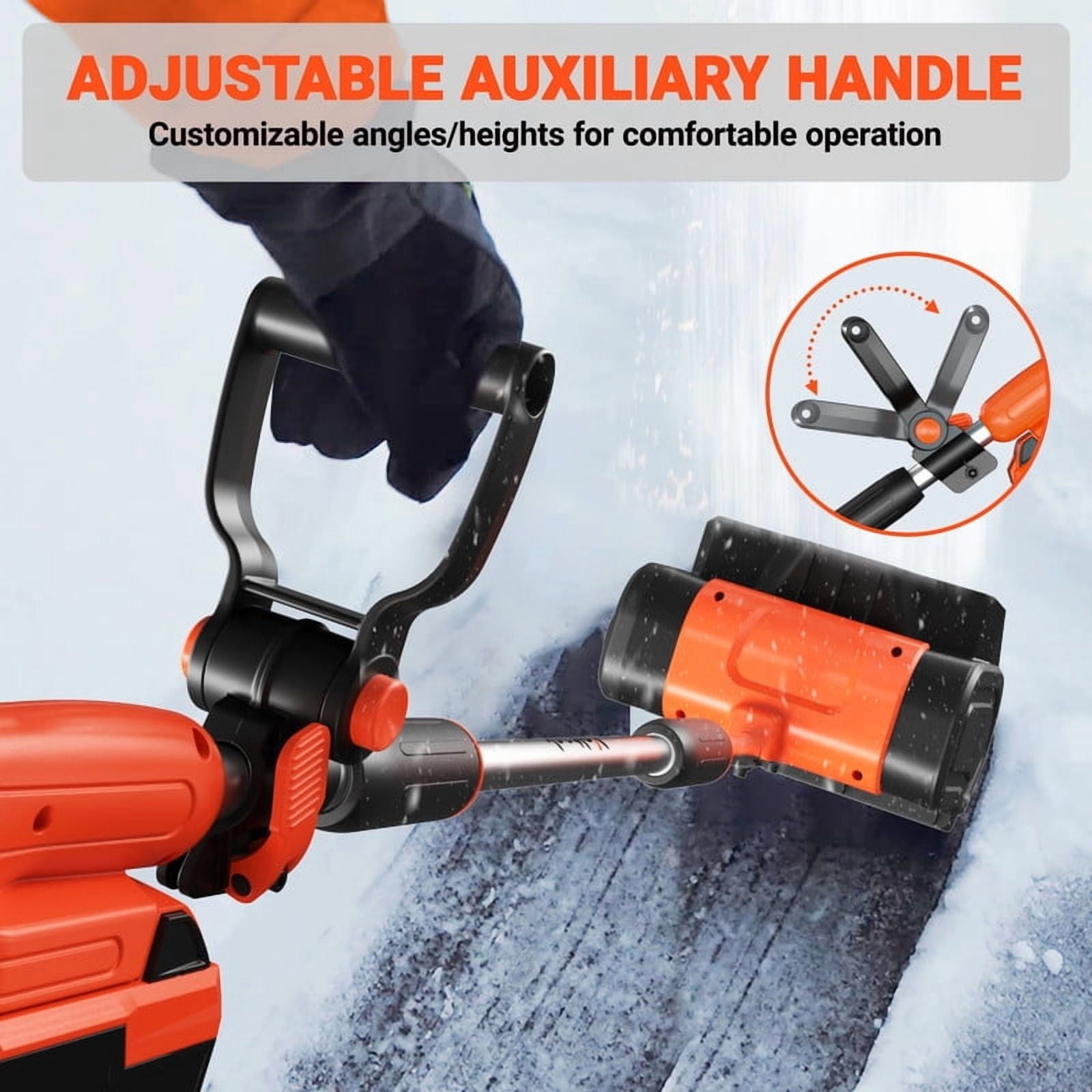 VOLTASK 24V 11-inch Cordless Snow Shovel 7.3lbs Lightweight Electric Snow Blower with 4-Ah Battery & Quick Charger Included for Driveway & Sidewalks