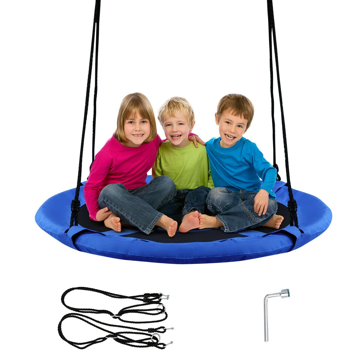 Goplus 40'' Flying Saucer Tree Swing Indoor Outdoor Play Set Swing for Kids Colorful