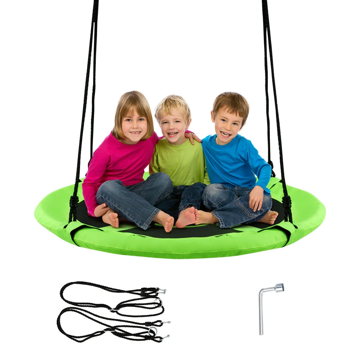 Goplus 40'' Flying Saucer Tree Swing Indoor Outdoor Play Set Swing for Kids Colorful