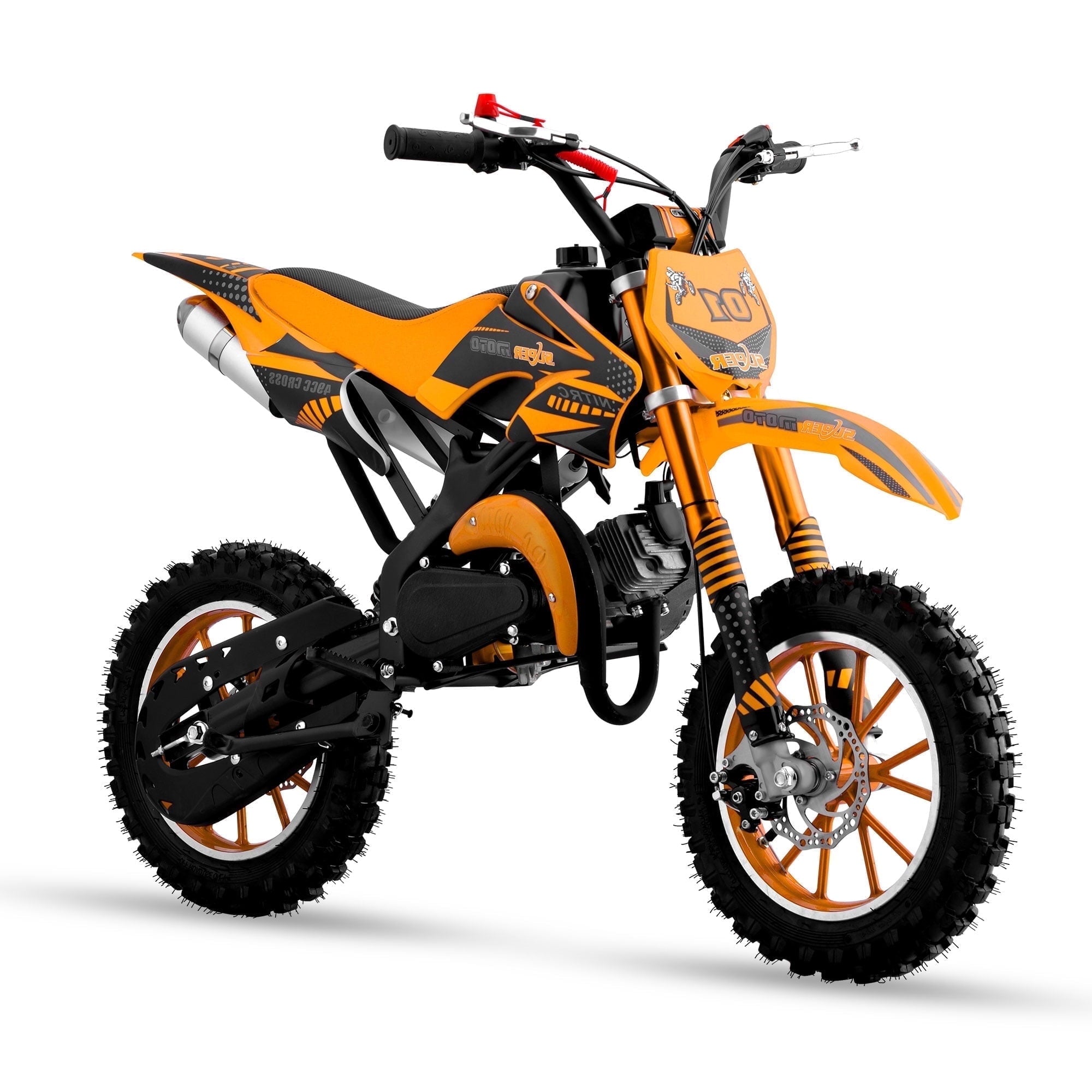 Gpower Gasoline 49cc Dirt Bike for Kids 6-15,2-Stroke Gas Power Mini Dirt Bike,1-Seater,Black